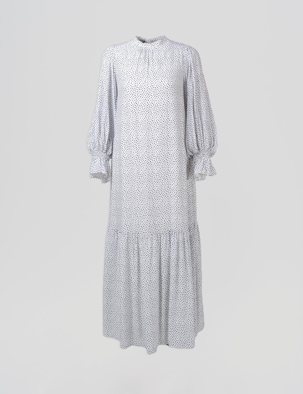 Polka Dot Dress Optic White
