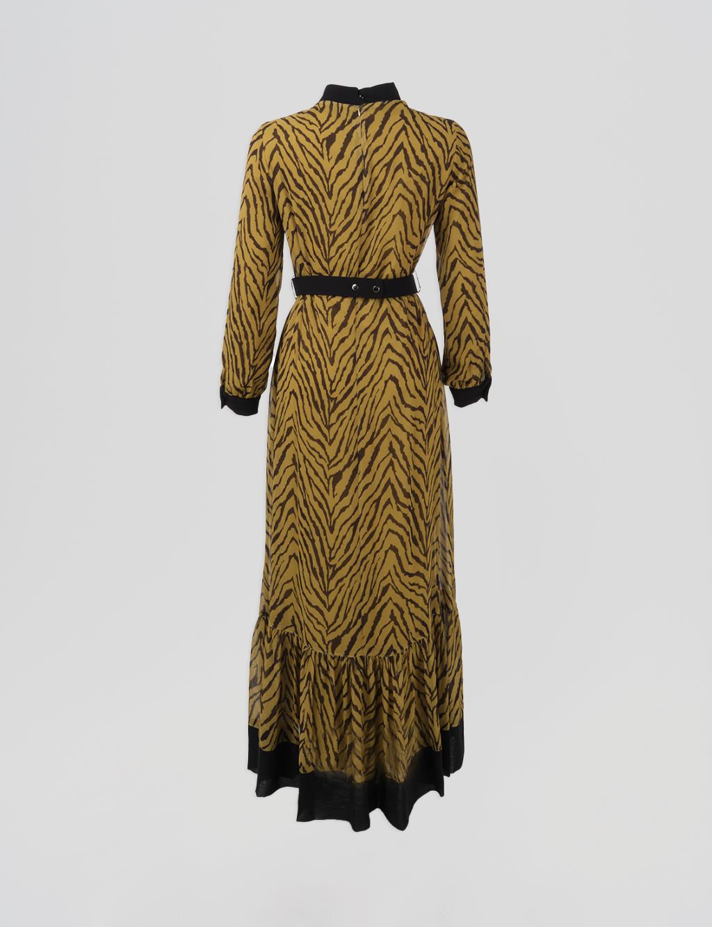 Abstract Patterned Maxi Dress Pistachio Green