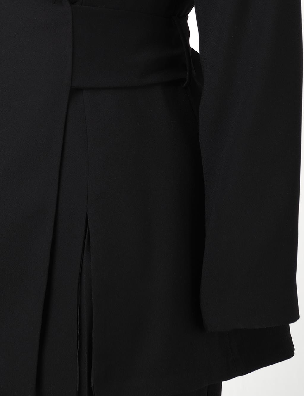 Waist Detailed Two-Piece Suit Black