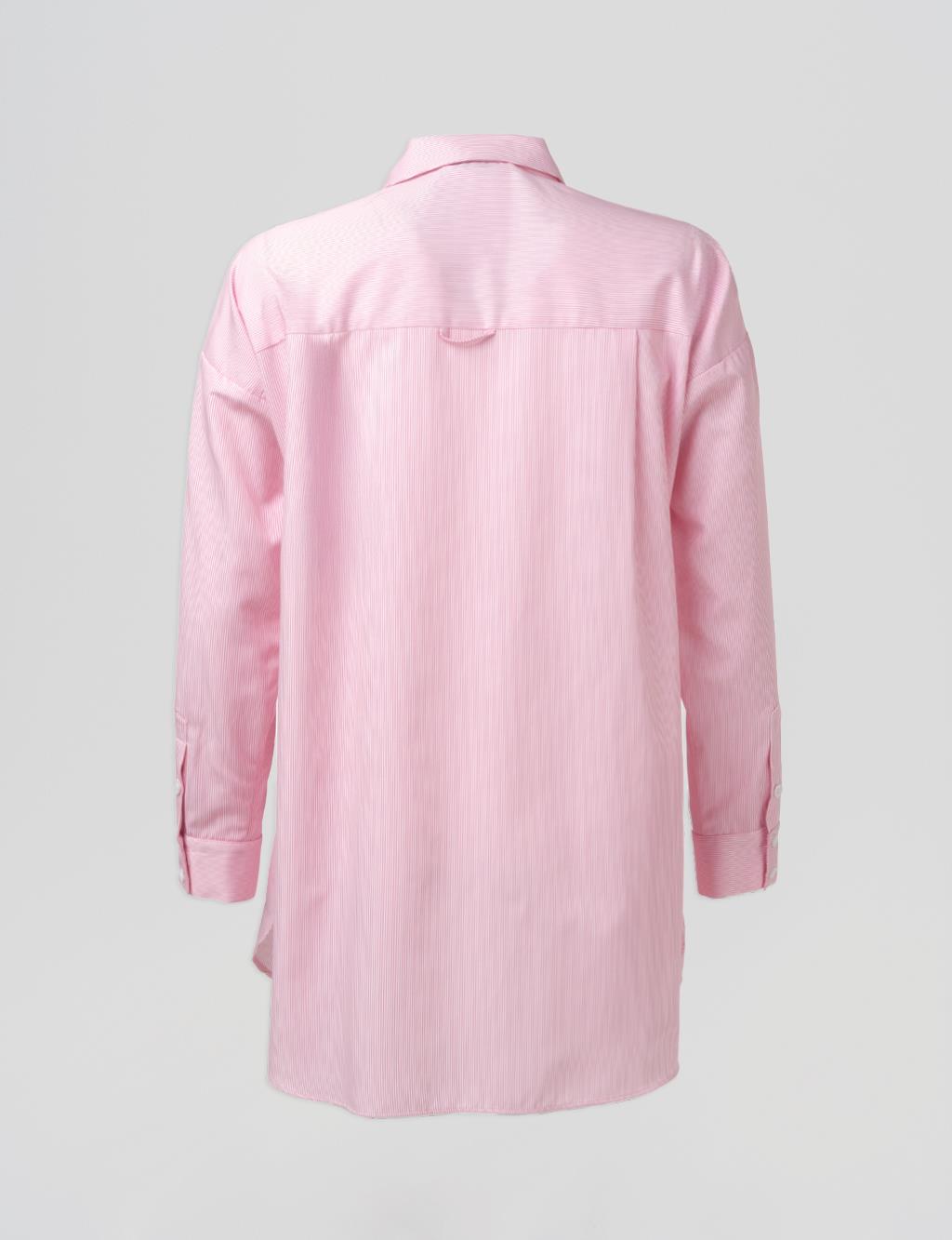Single-Pocket Basic Tunic Pink