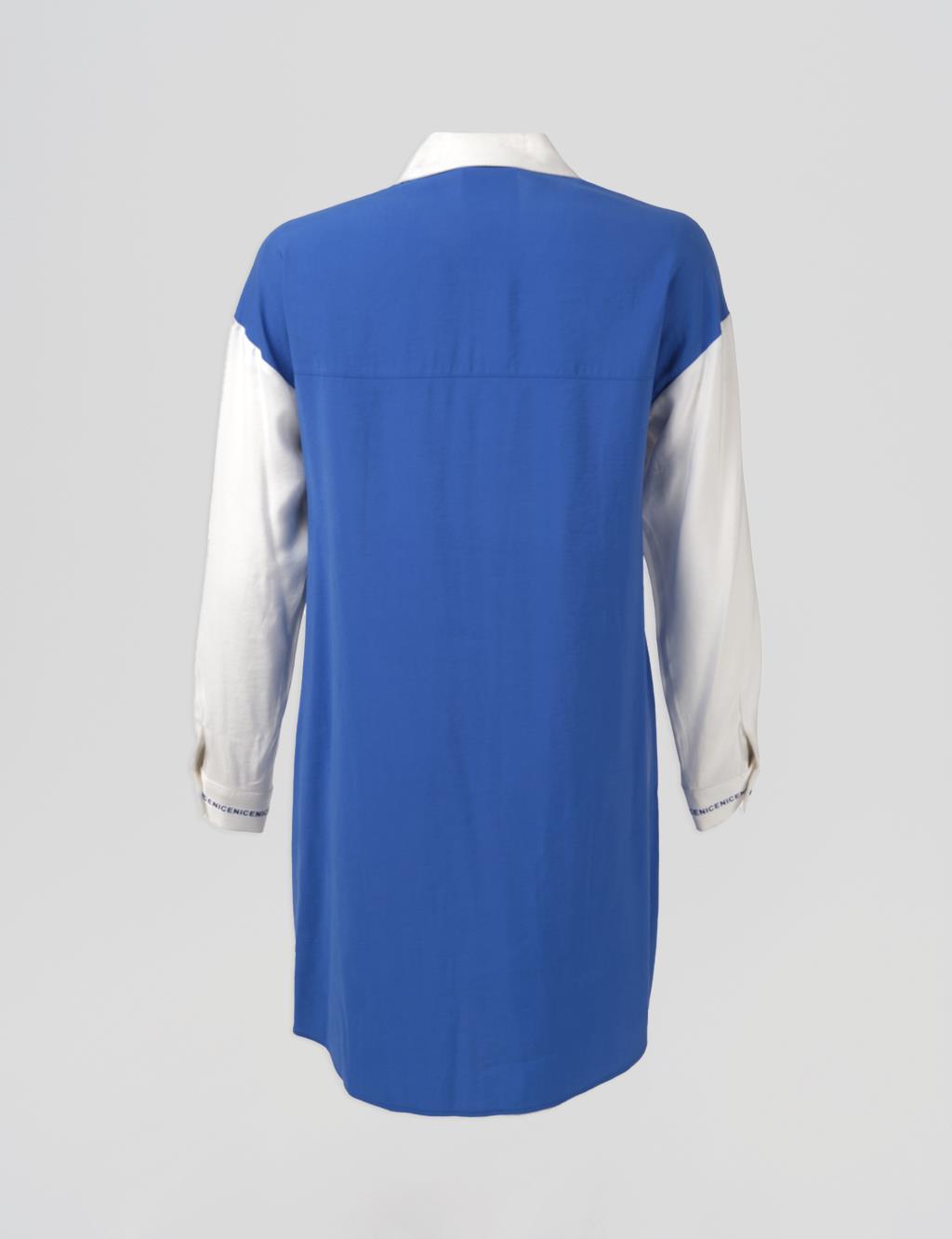 Slogan-Cuffed Tunic Sax