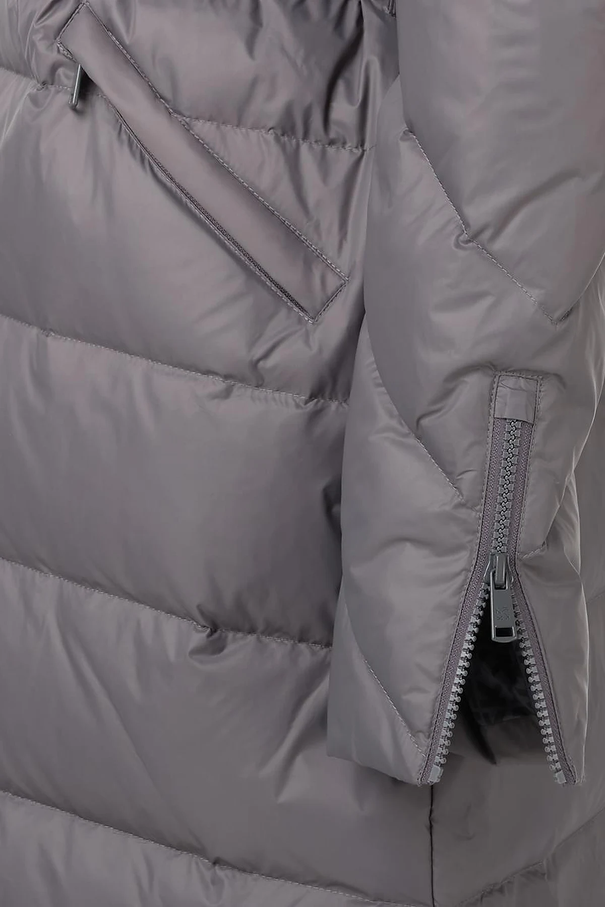 Removable Hooded Goose Down Coat Smoke