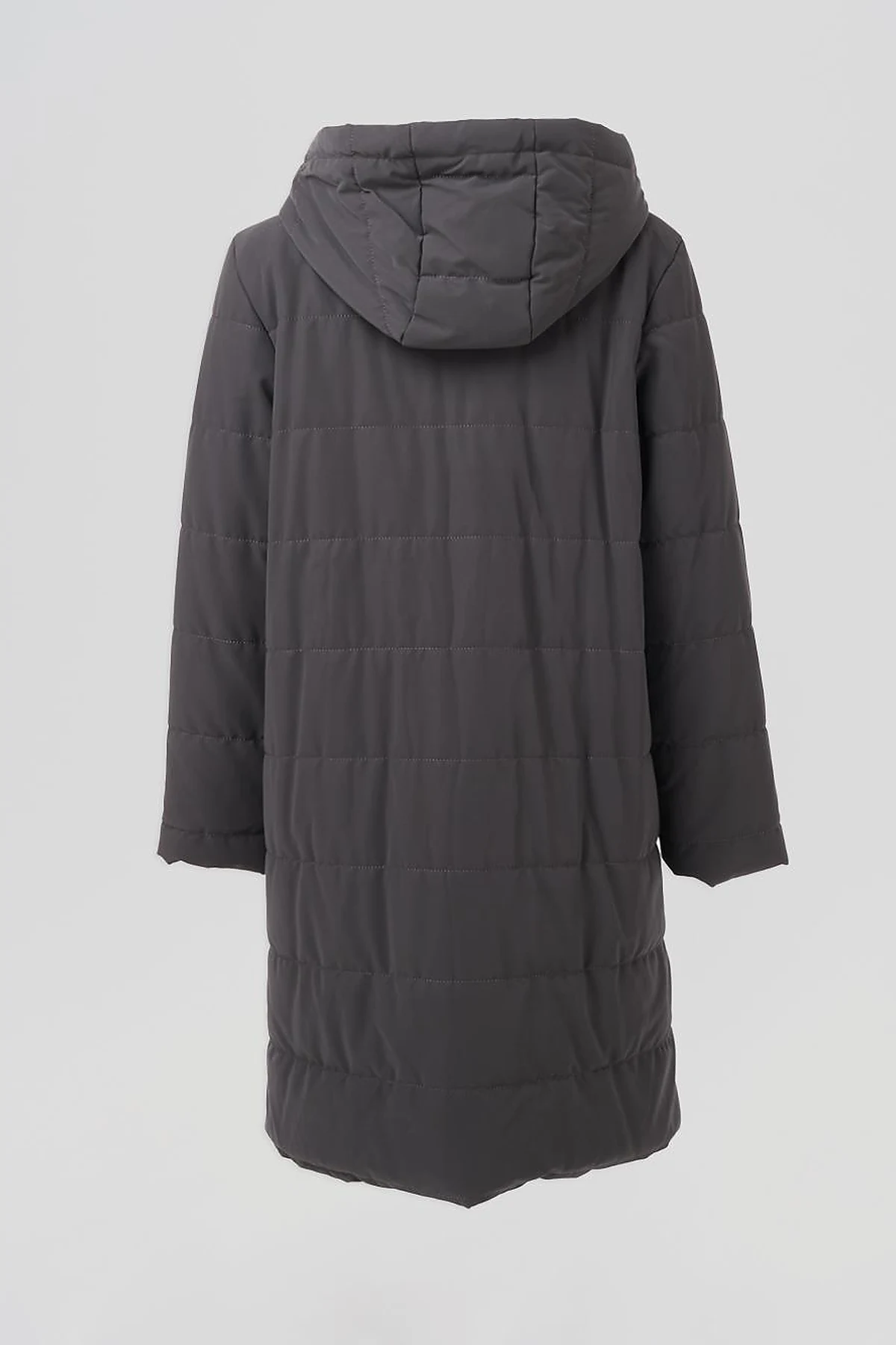 Snap-Button Detail Hooded Coat Anthracite