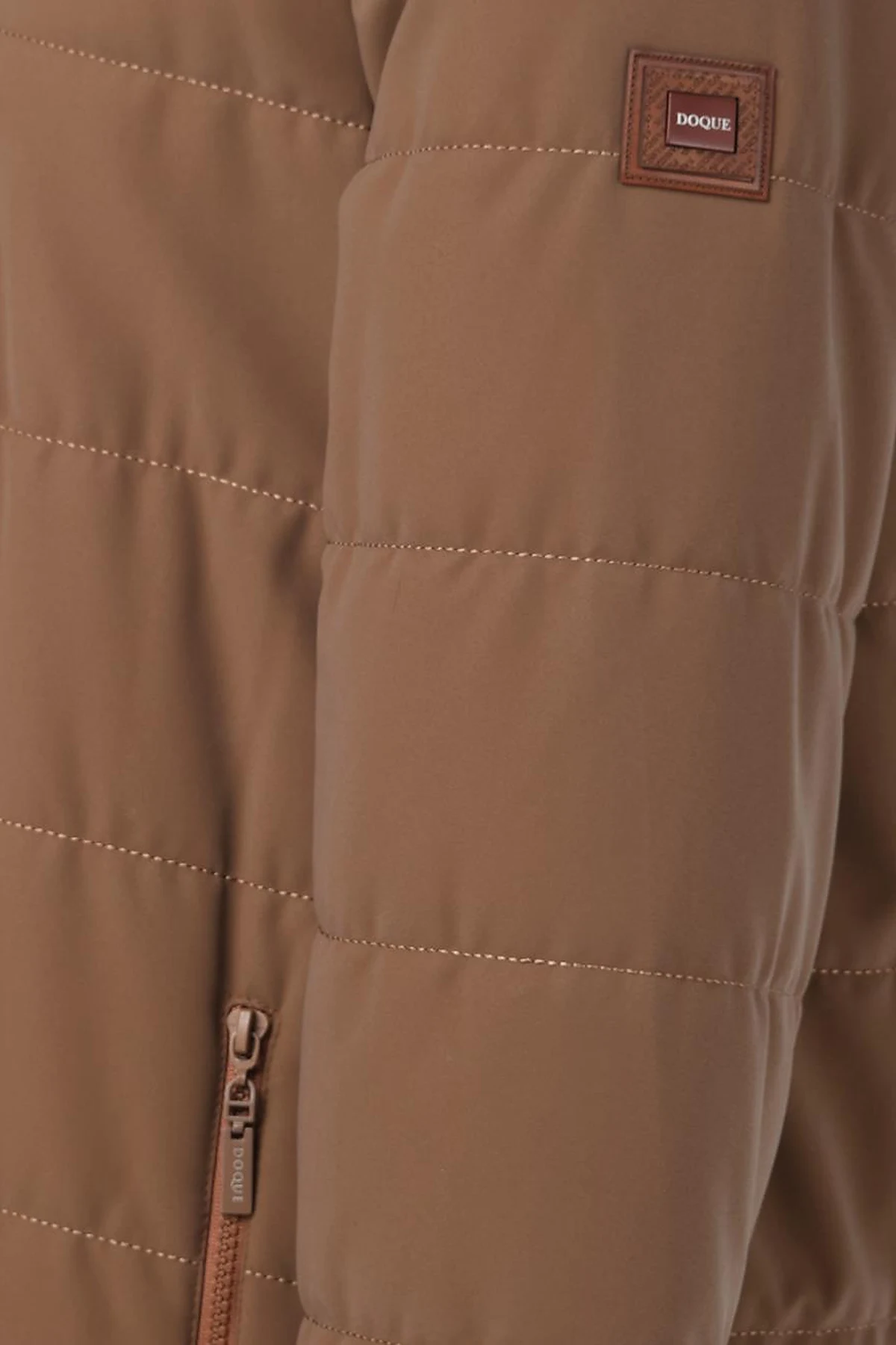Snap-Button Detail Hooded Coat Camel
