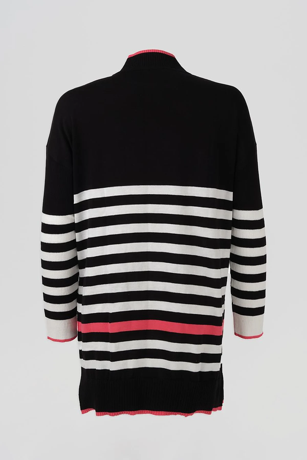 Striped Knit Tunic Black