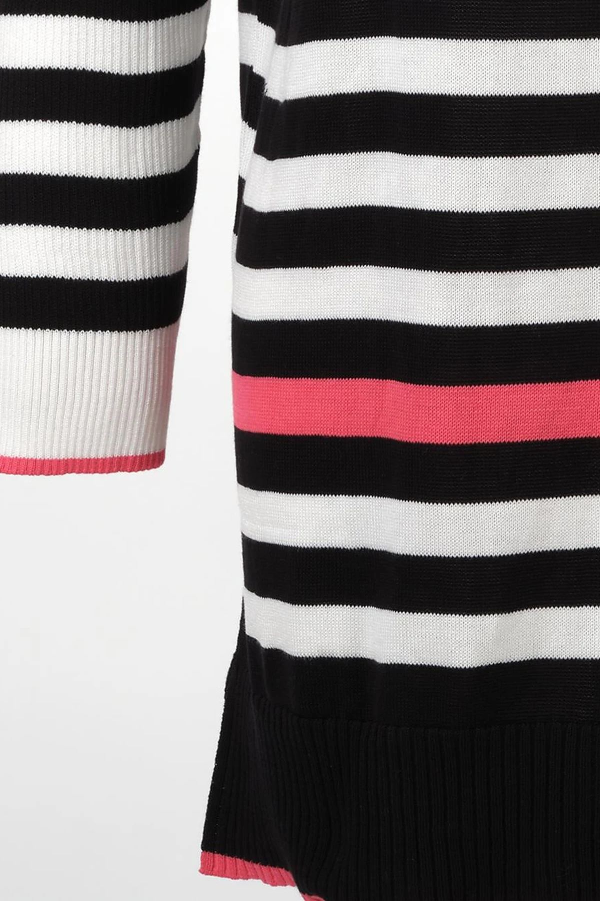 Striped Knit Tunic Black