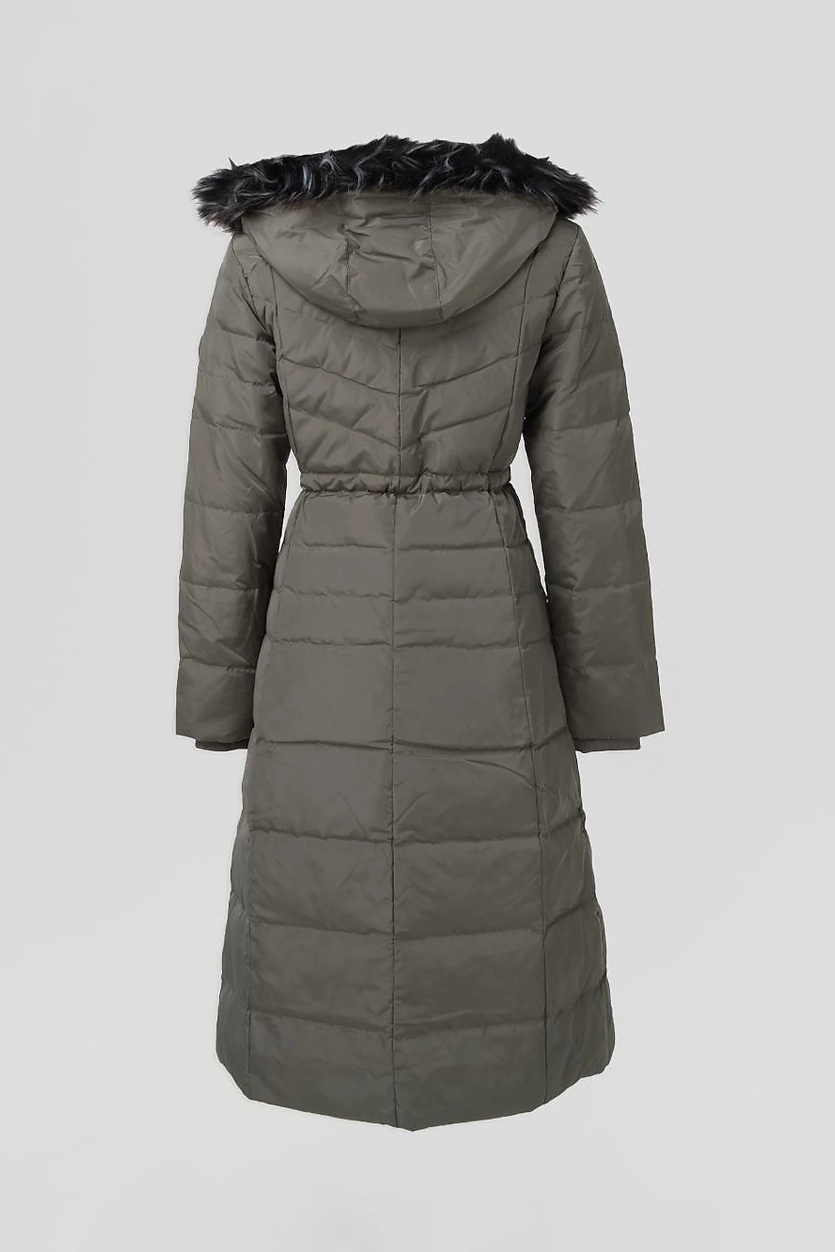 Down Feather Filled Long Coat Mildew Green