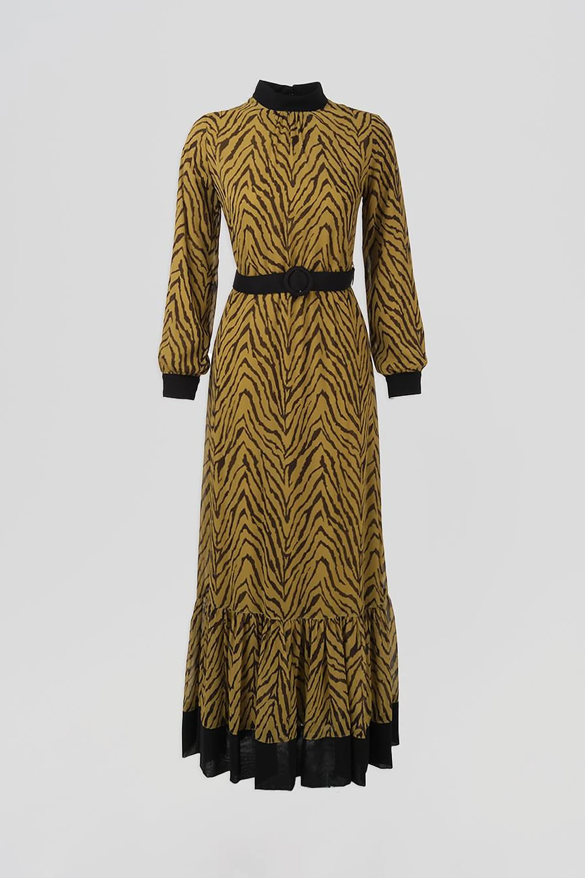 Abstract Patterned Maxi Dress Pistachio Green