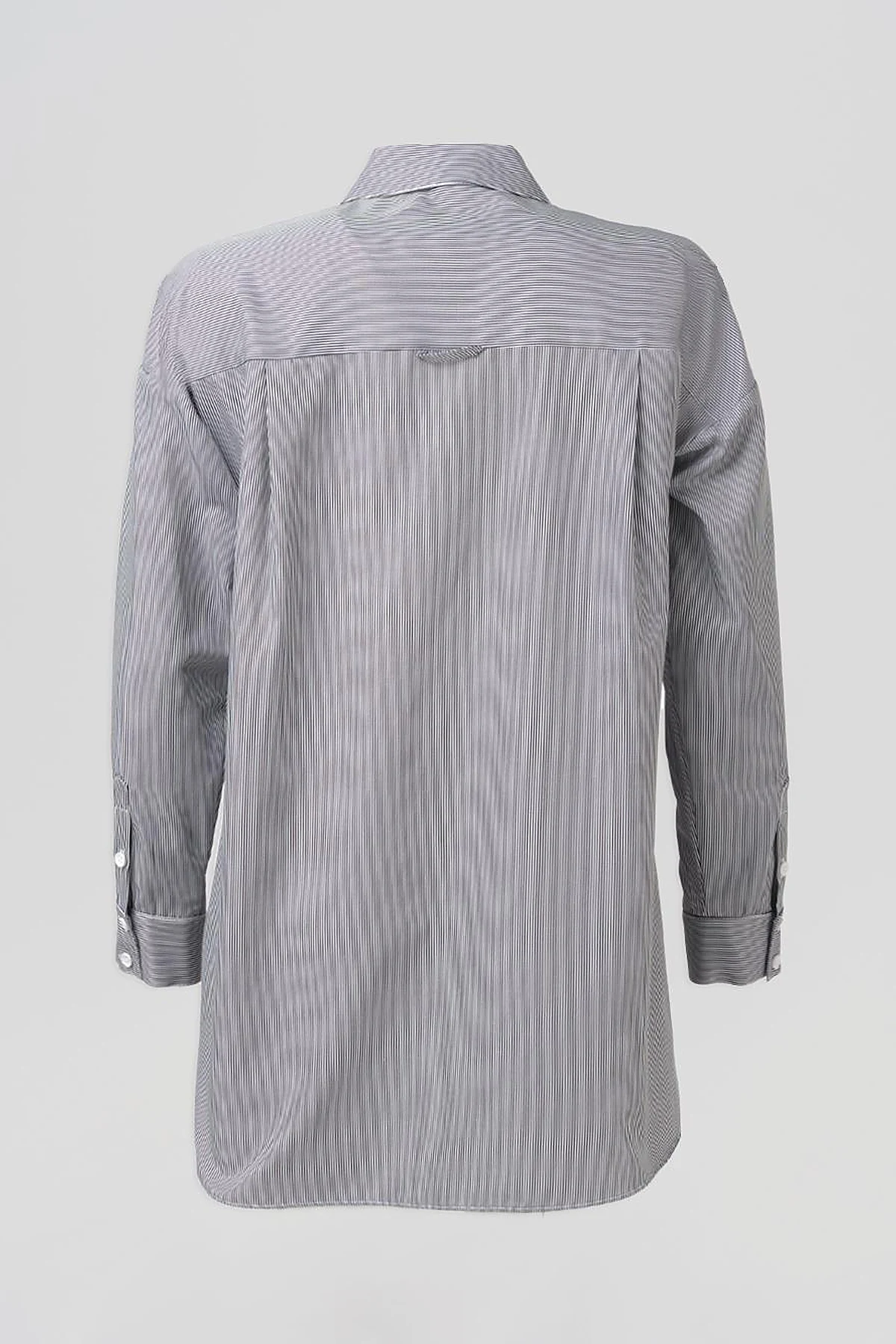 Single-Pocket Cotton Basic Tunic Black