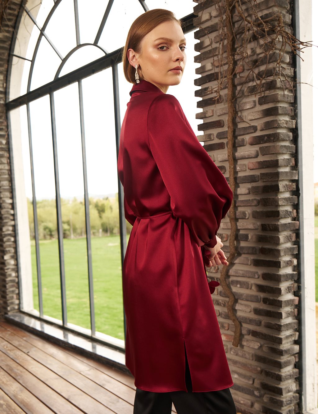 Floral Detailed Elegant Tunic – Plum