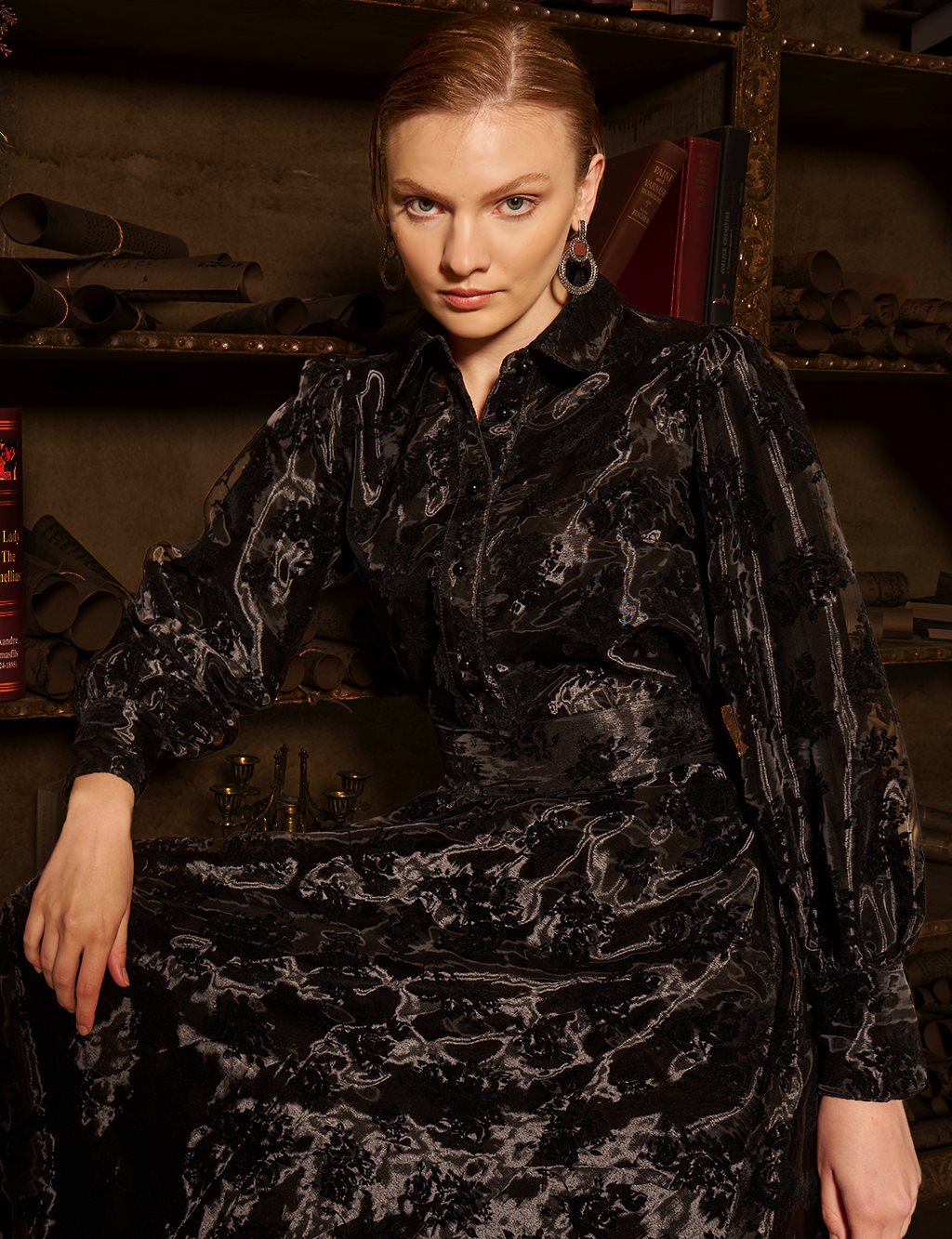 Skirted Organza Set - Black