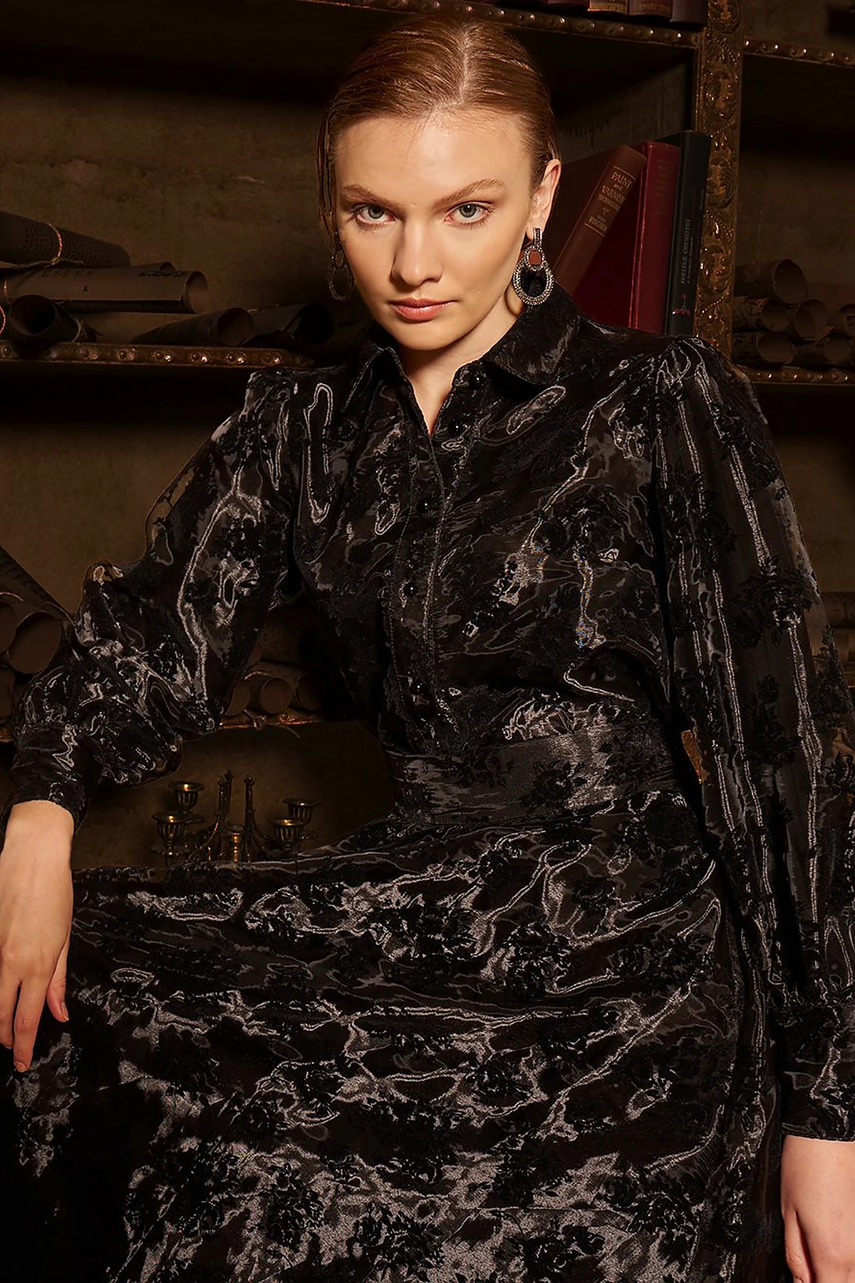 Skirted Organza Set - Black