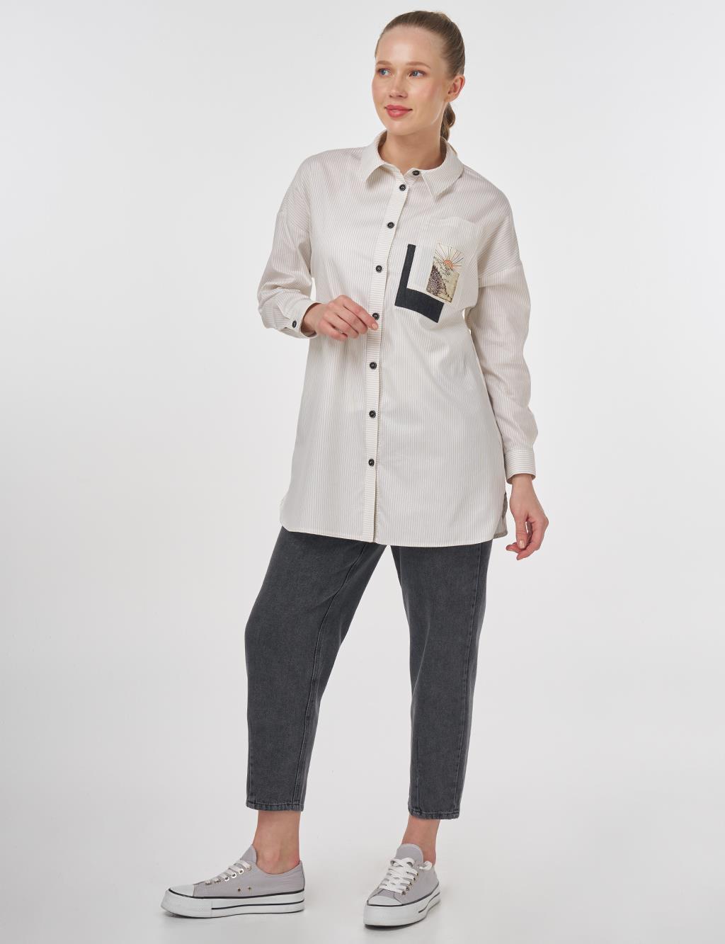 Printed Cotton Tunic Gray 