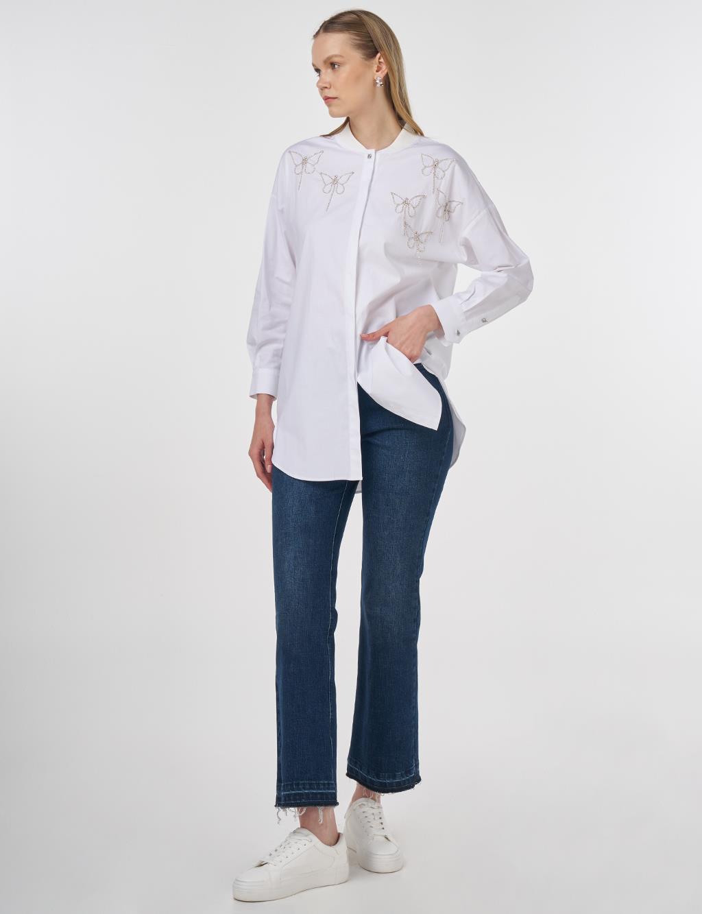 Embroidered Cotton Tunic Optic White 