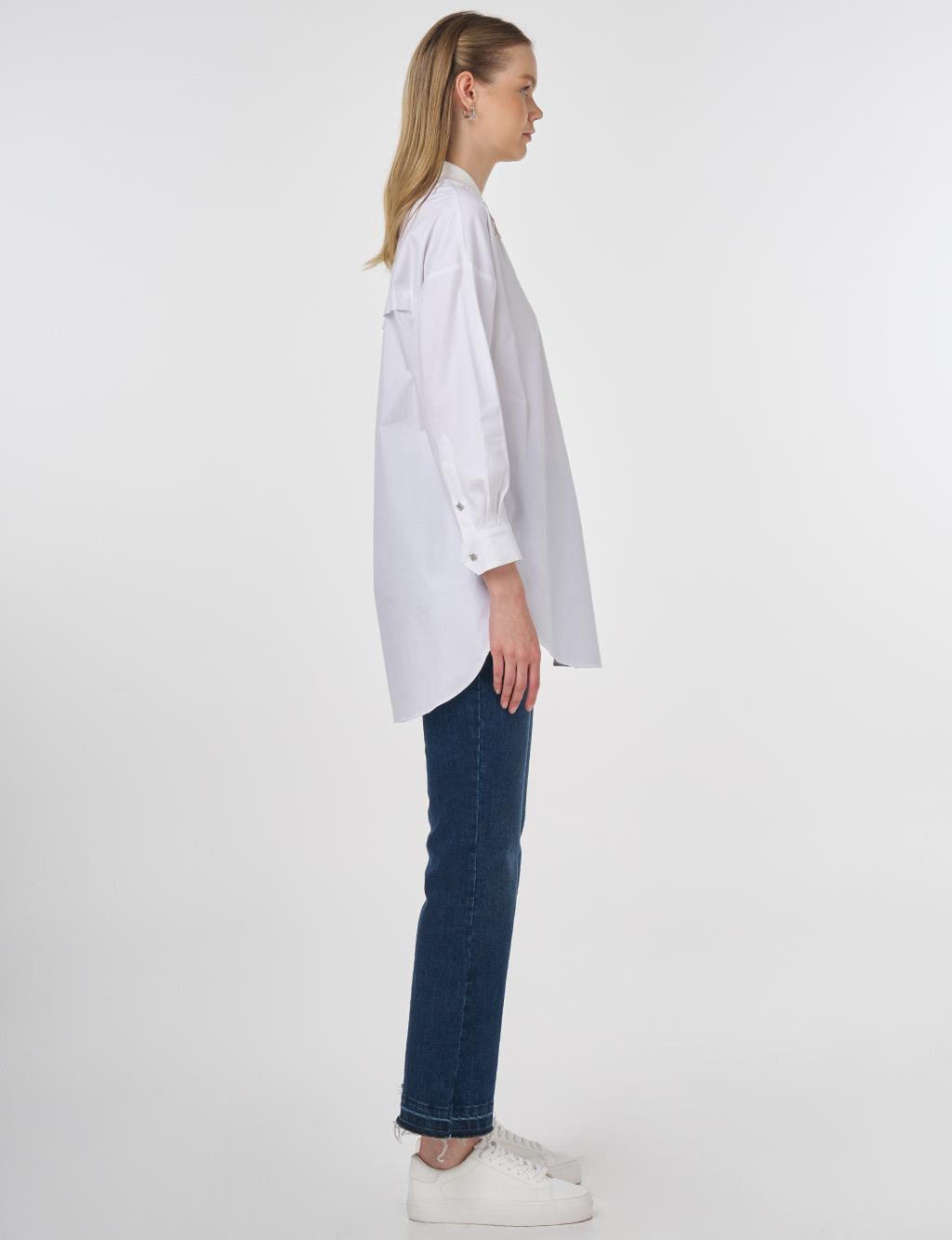 Embroidered Cotton Tunic Optic White 