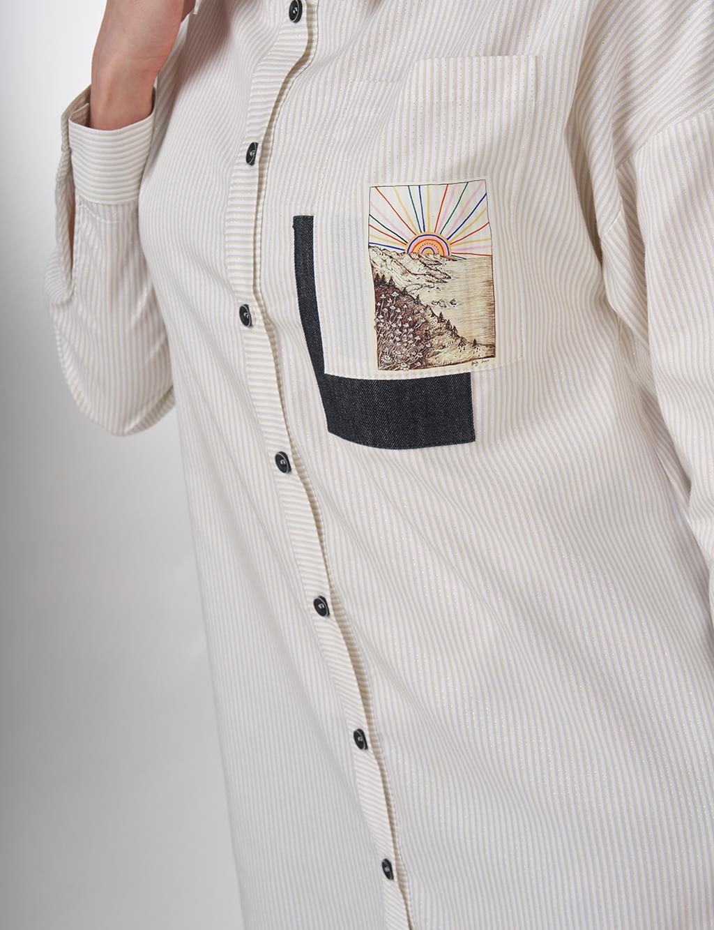 Printed Cotton Tunic Gray 