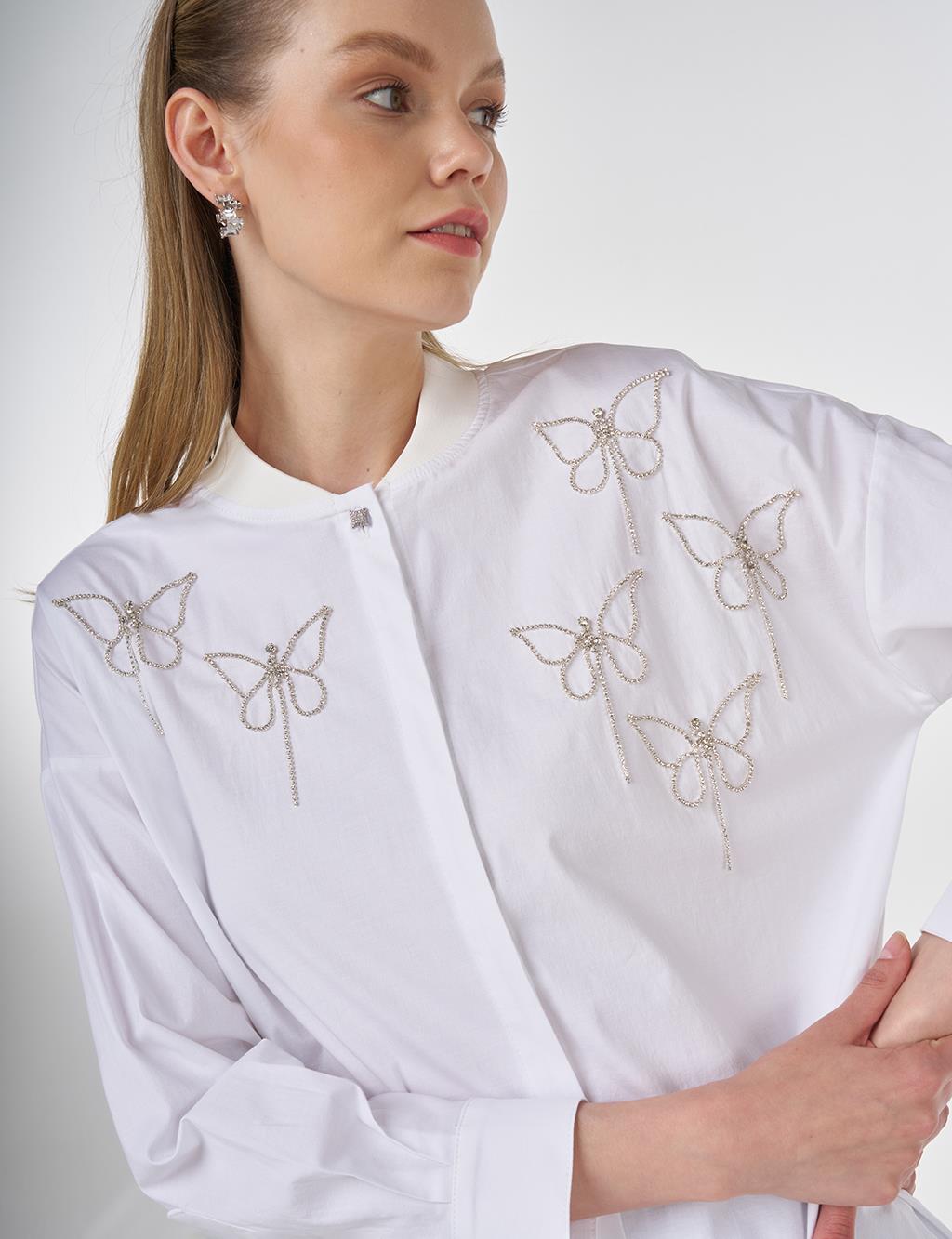 Embroidered Cotton Tunic Optic White 