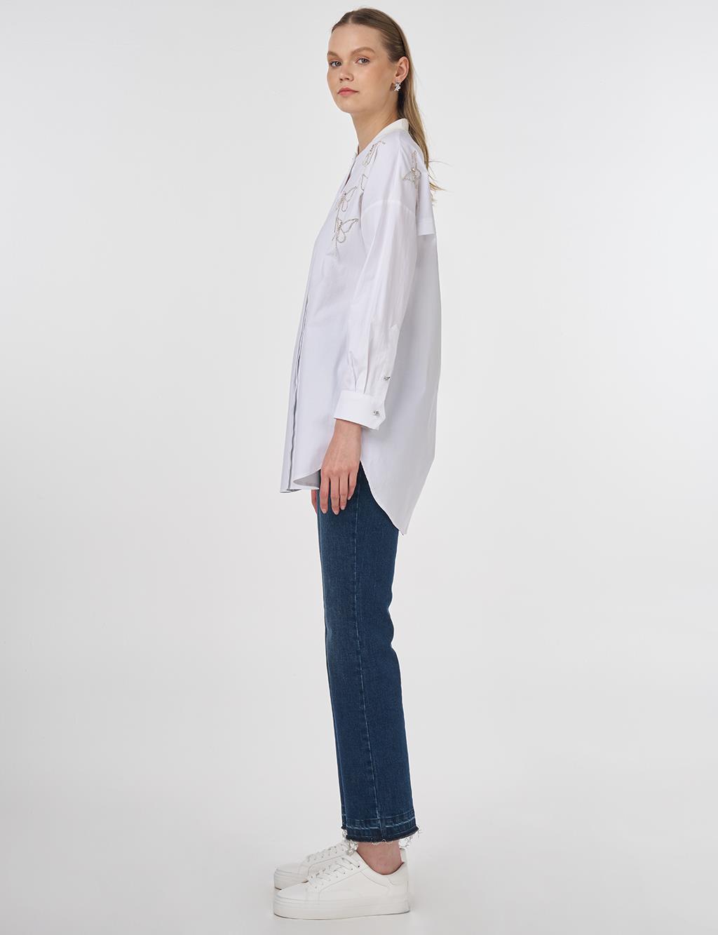 Embroidered Cotton Tunic Optic White 
