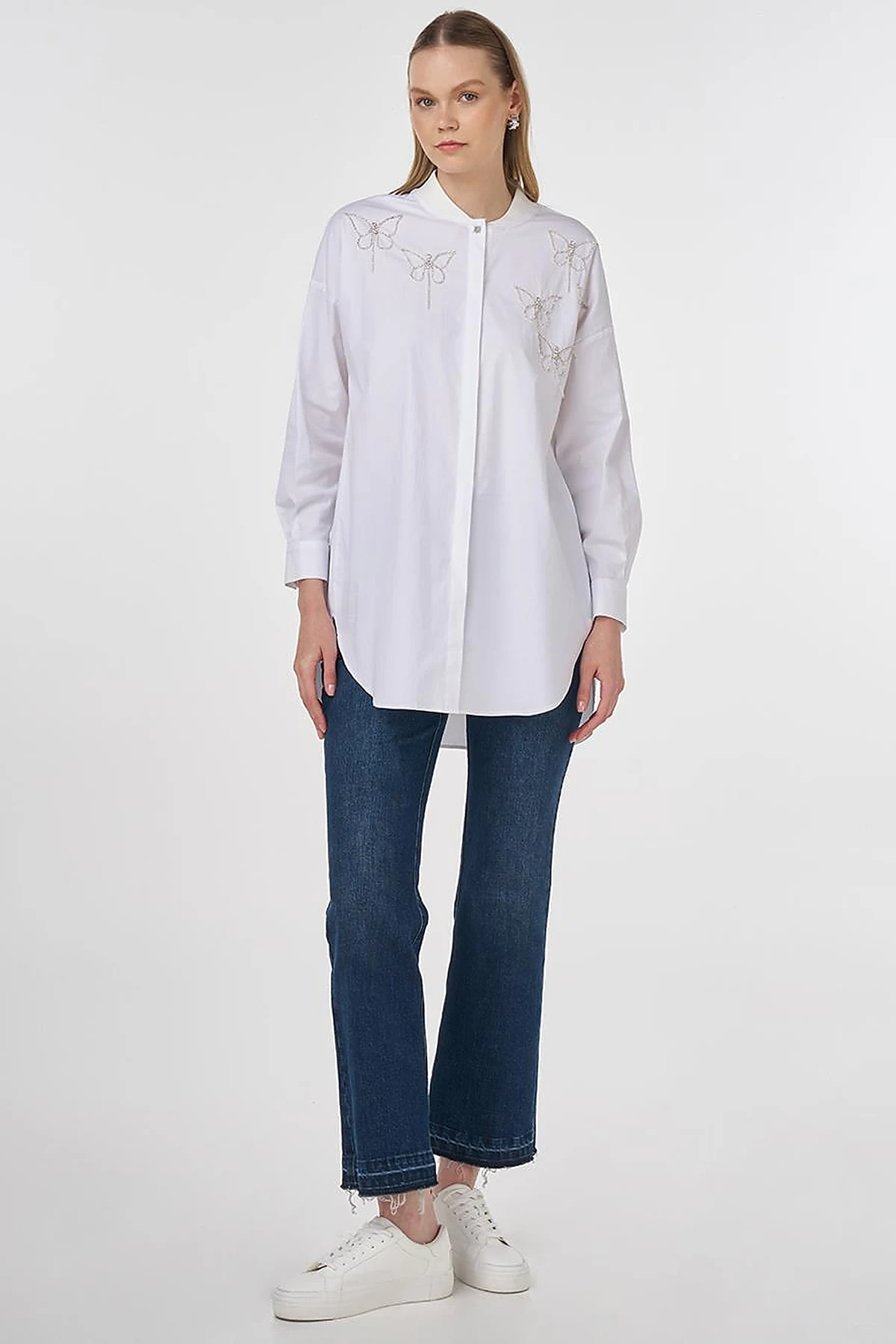 Embroidered Cotton Tunic Optic White 
