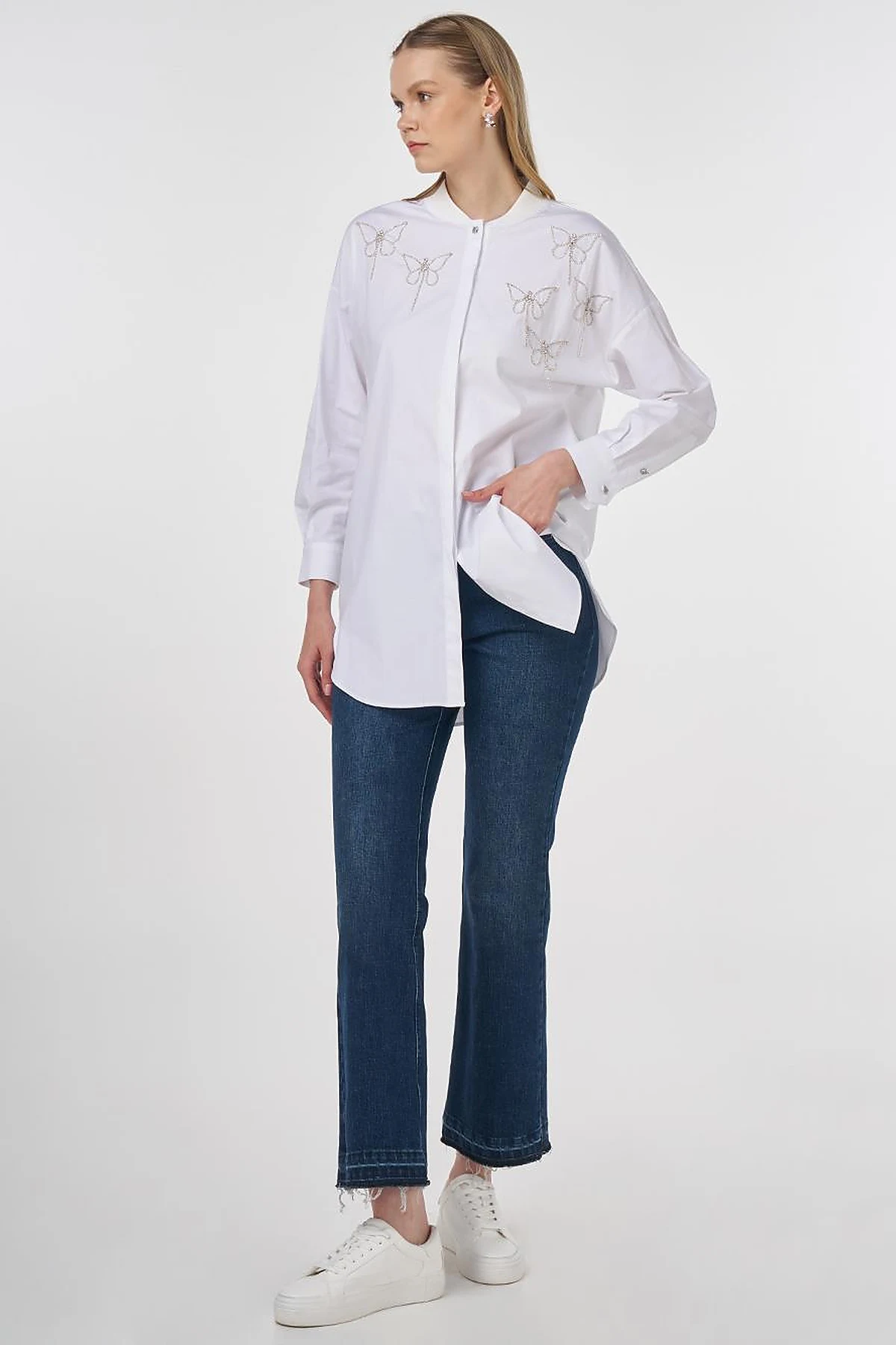 Embroidered Cotton Tunic Optic White 