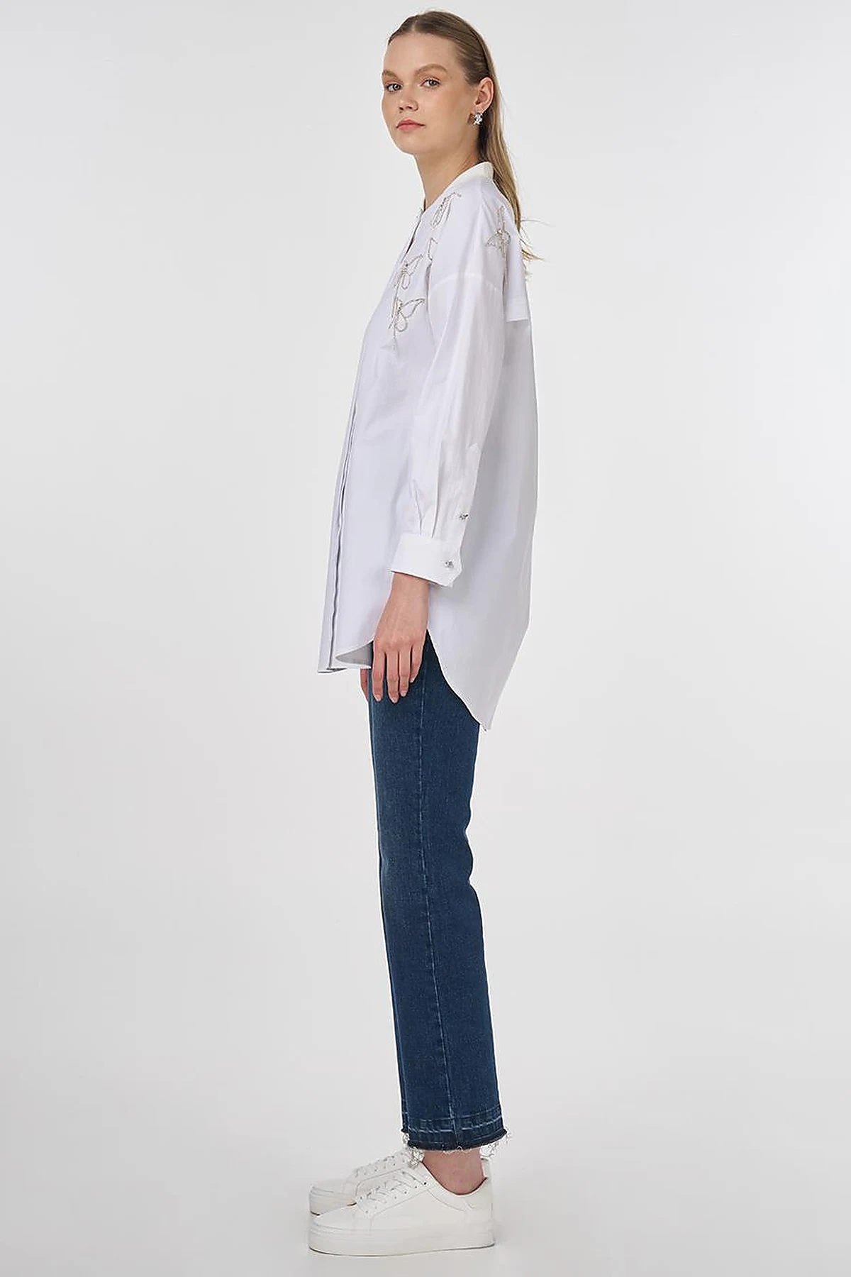 Embroidered Cotton Tunic Optic White 