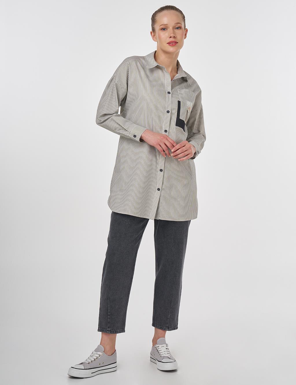 Printed Cotton Tunic Khaki