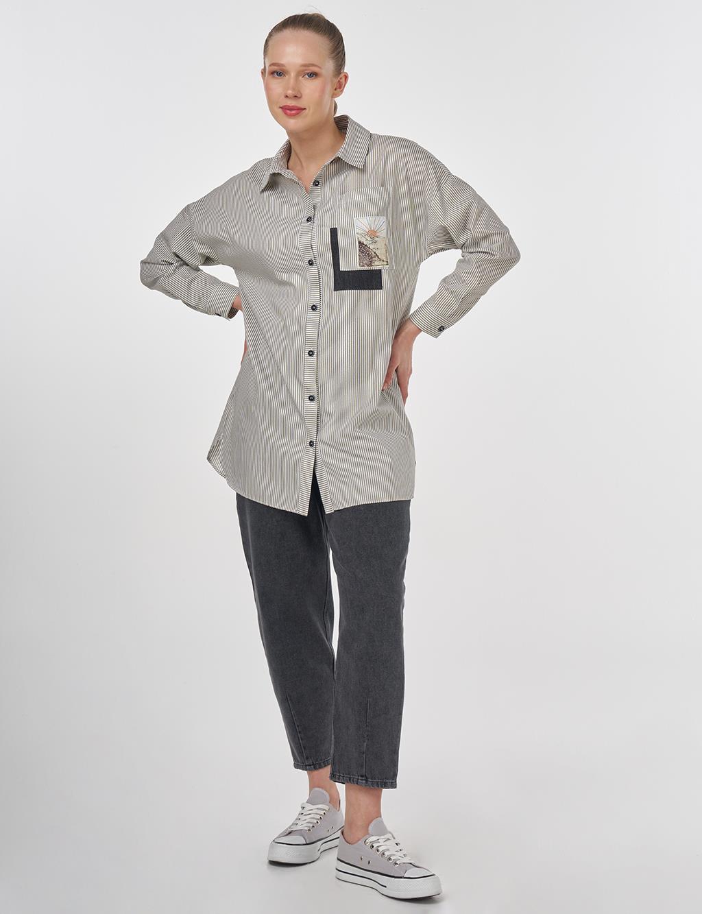 Printed Cotton Tunic Khaki