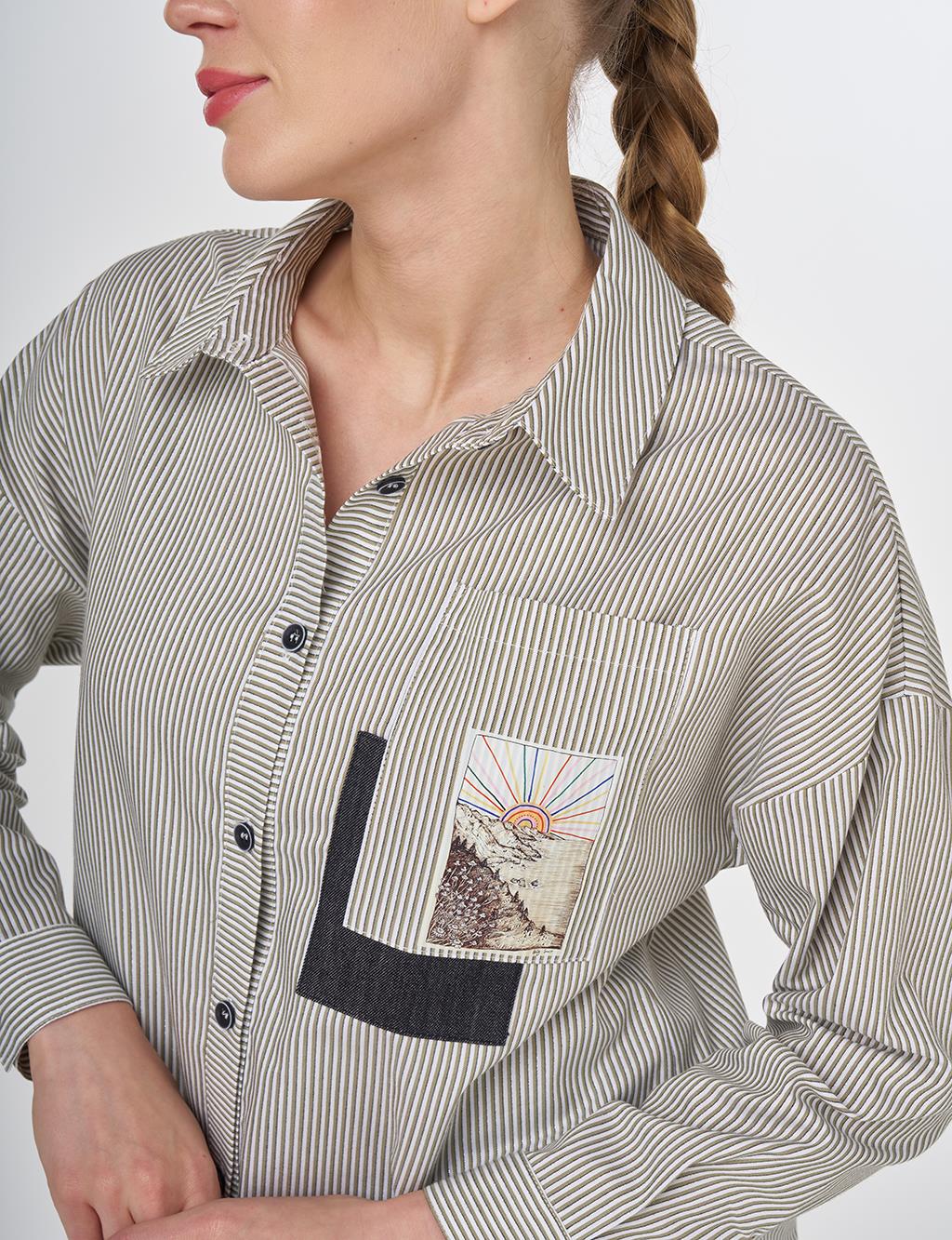 Printed Cotton Tunic Khaki