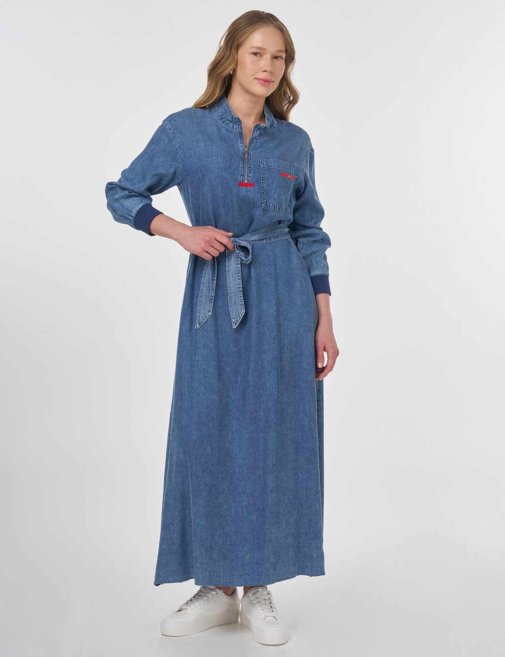Logo Detailed Lyocell Dress Towel Washed