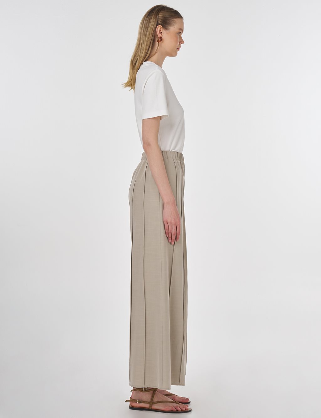 Panelled Modal Pants Moss Green