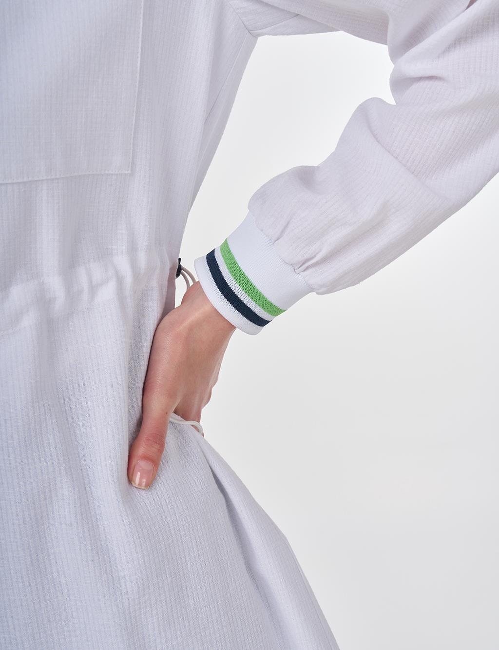 Adjustable Waist Rayon Tunic Optic White 