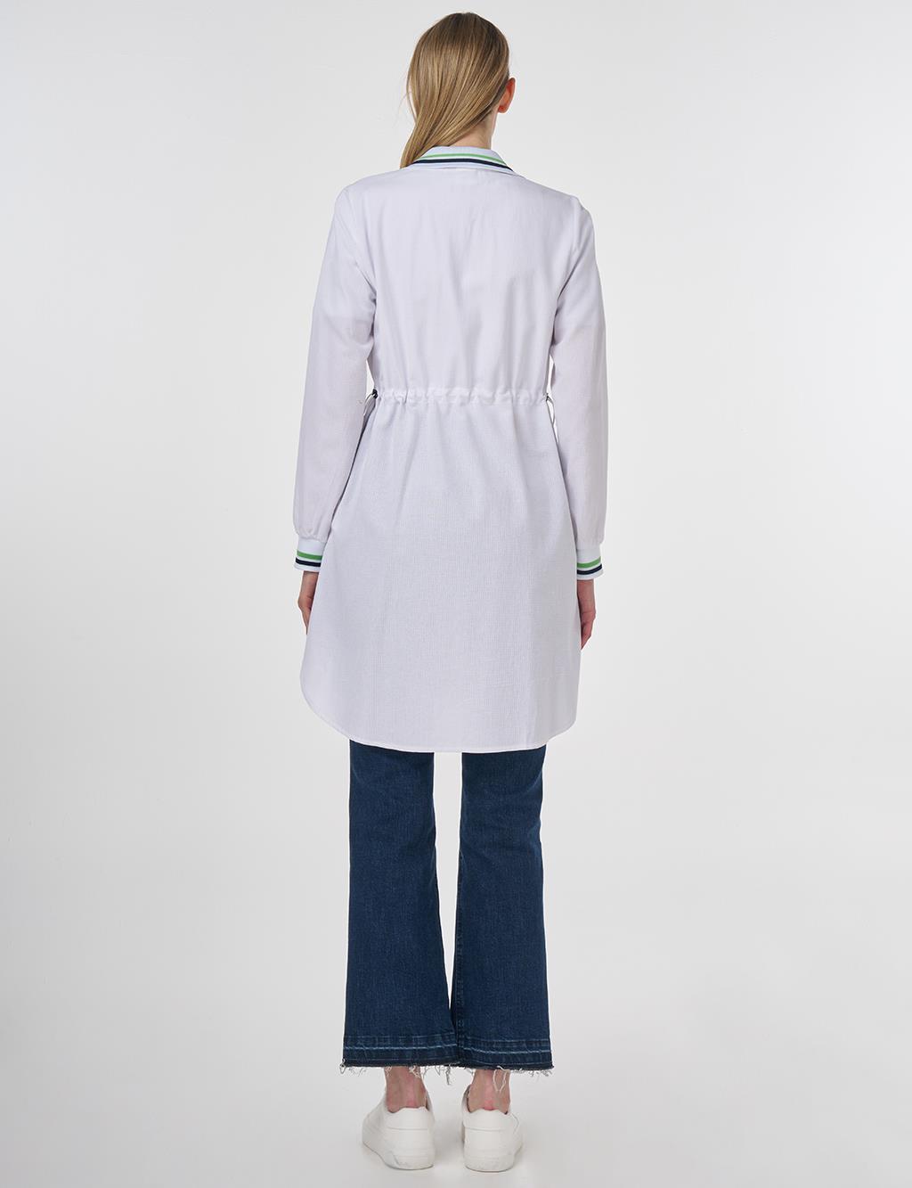 Adjustable Waist Rayon Tunic Optic White 