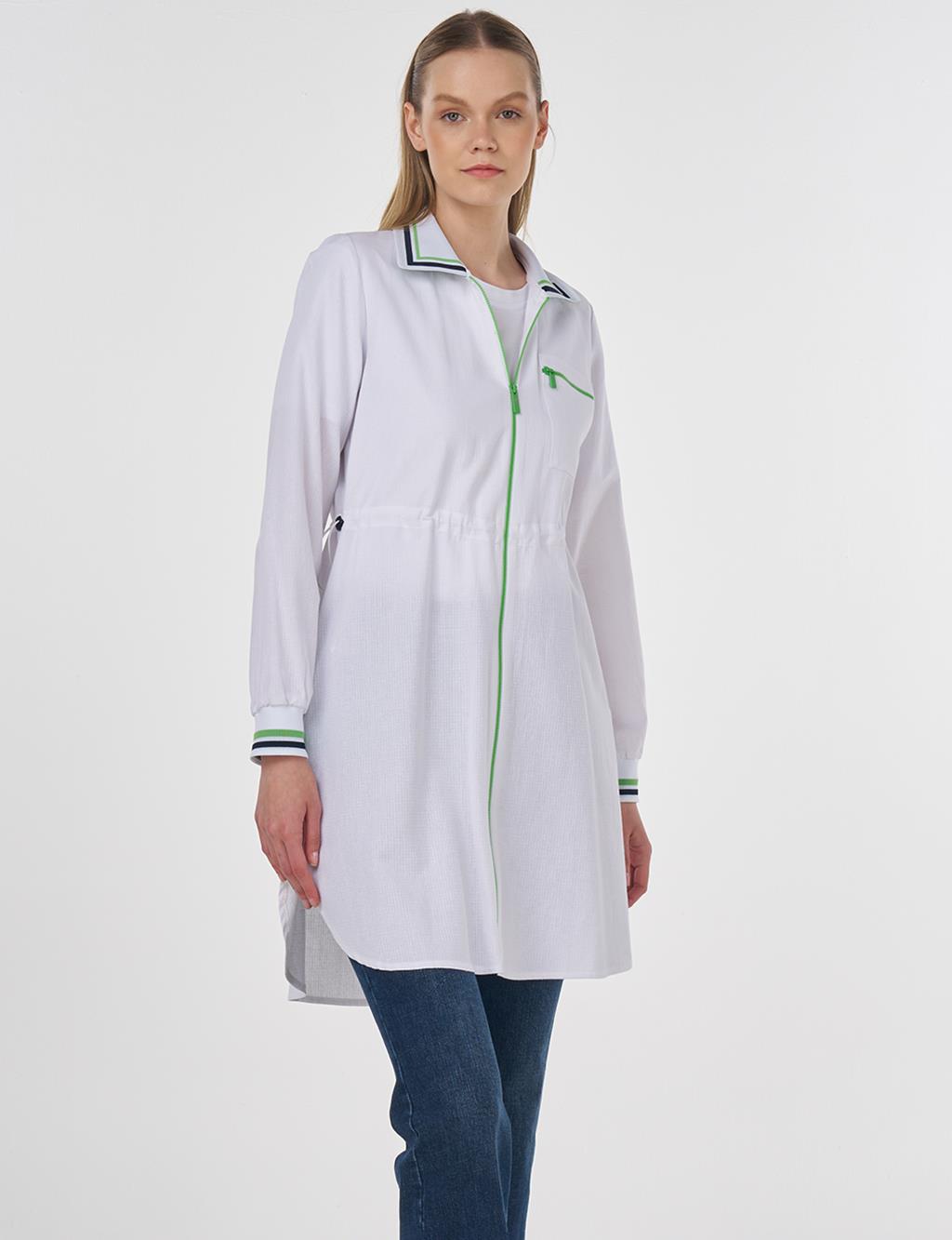 Adjustable Waist Rayon Tunic Optic White 