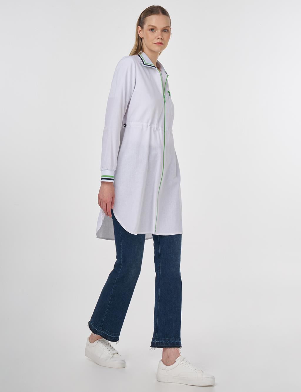 Adjustable Waist Rayon Tunic Optic White 