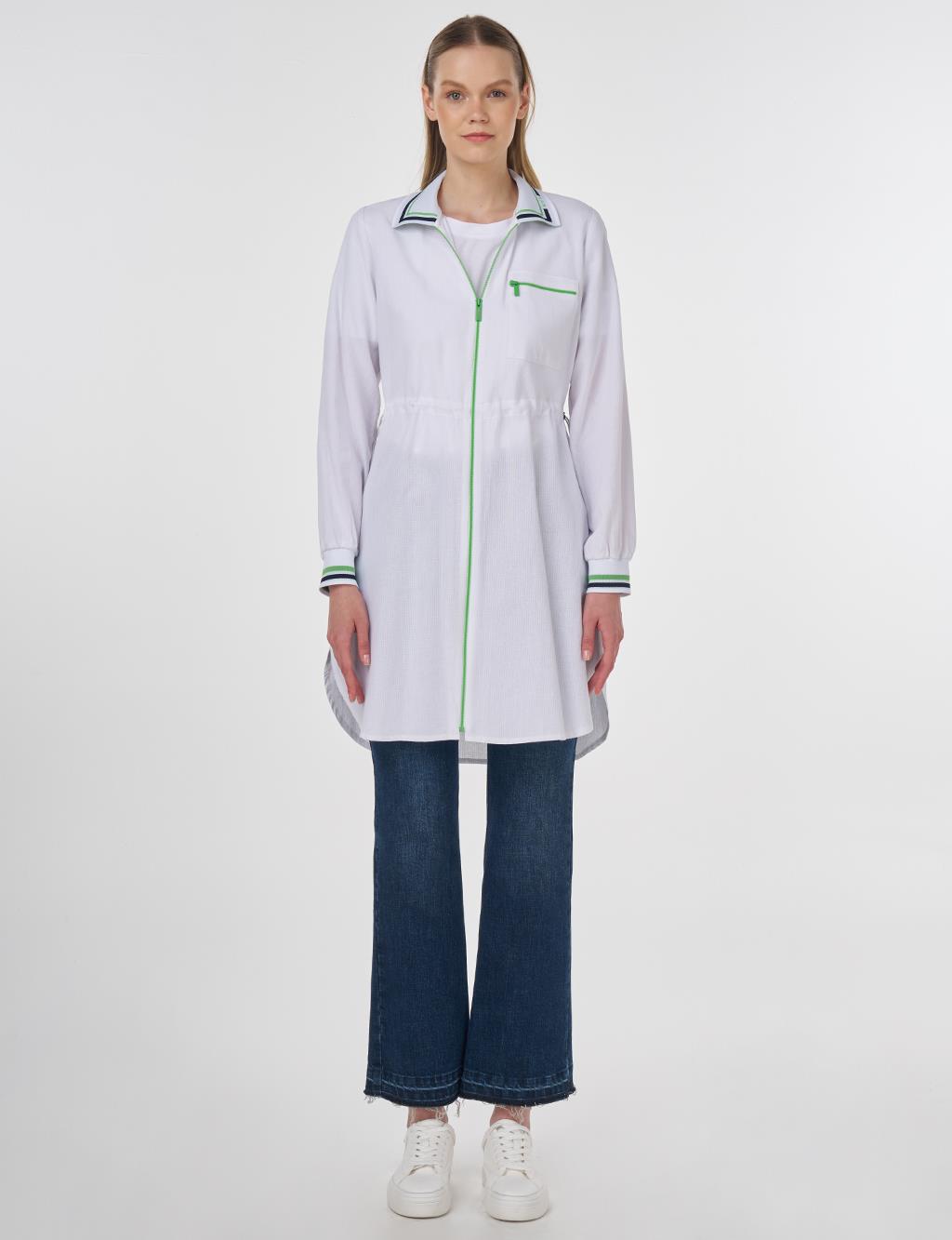 Adjustable Waist Rayon Tunic Optic White 