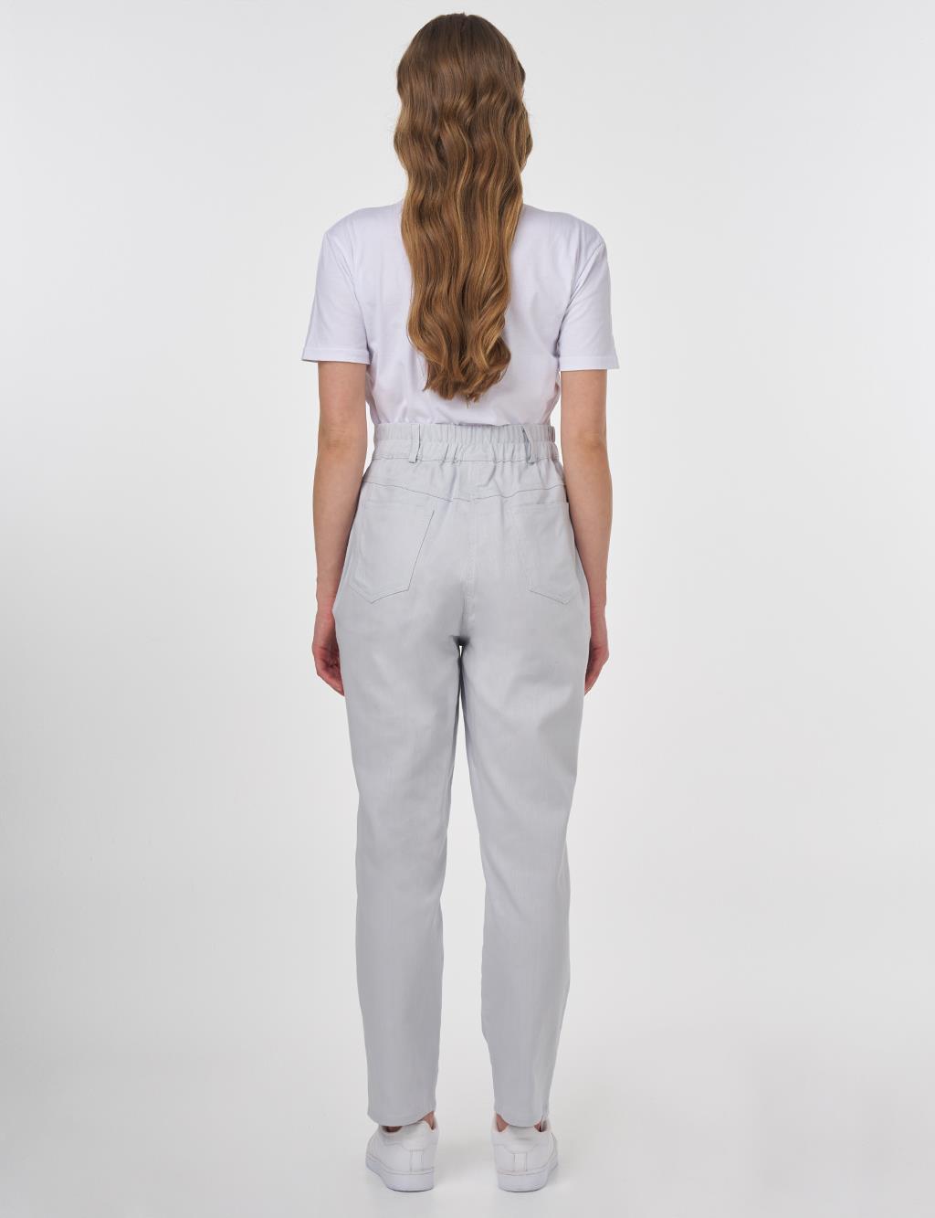 Carrot Cut Canvas Trousers Blue