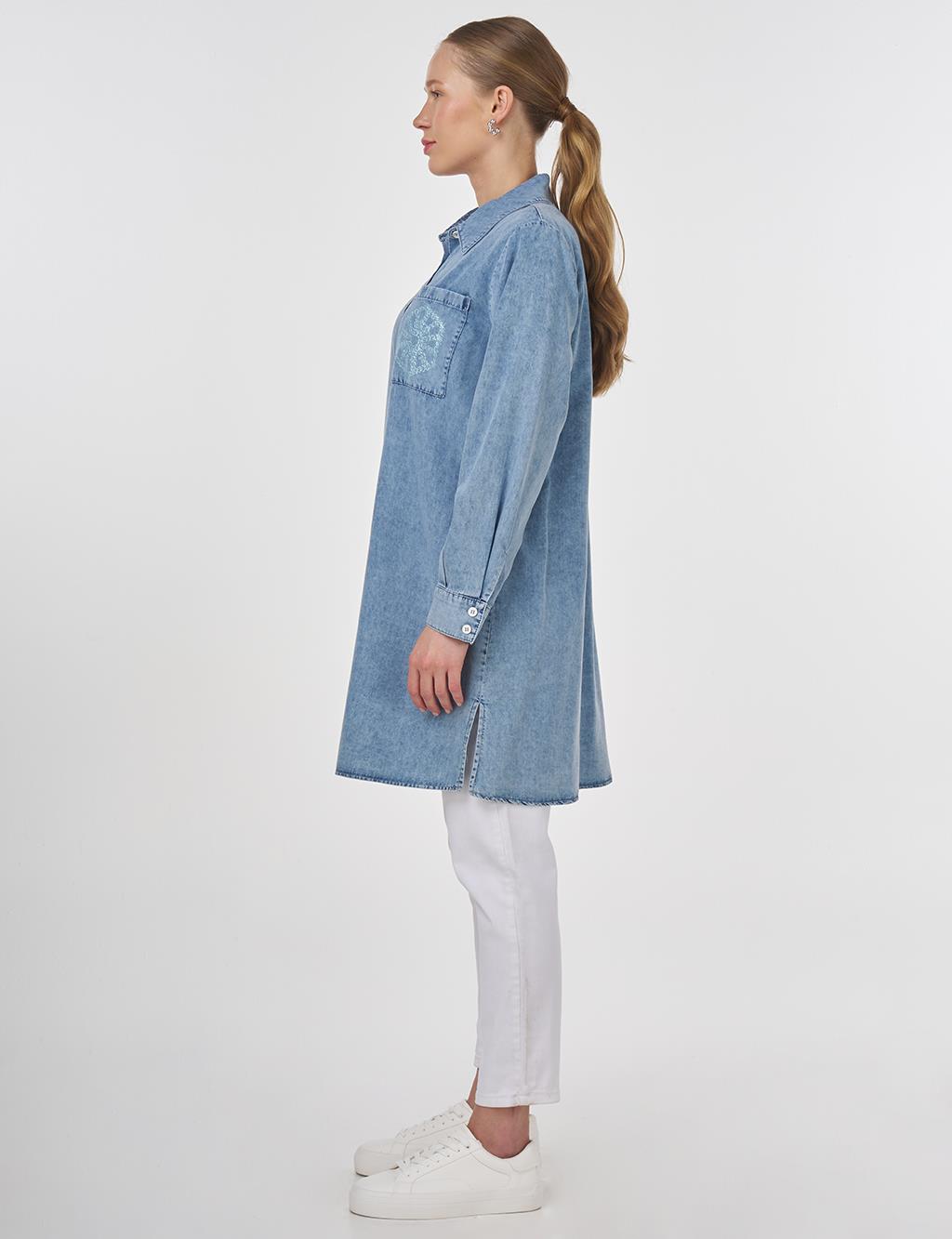 Printed Long Lyocell Tunic Towel Washed 
