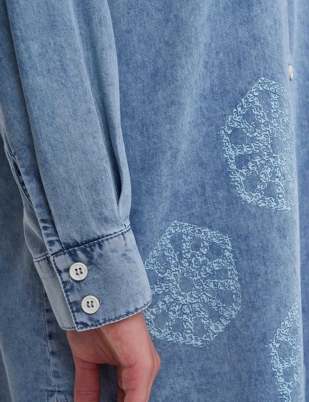 Printed Long Lyocell Tunic Towel Washed 