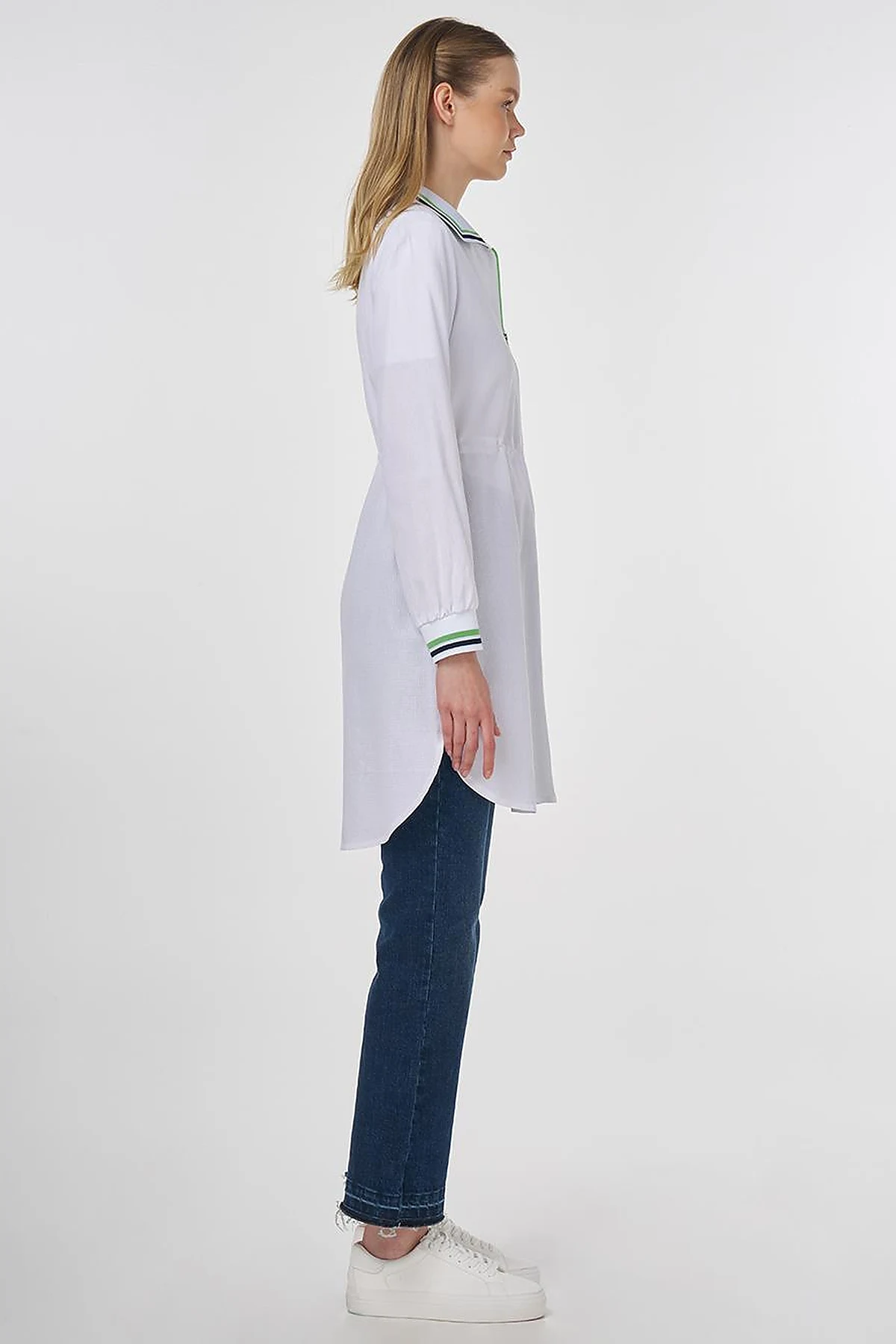 Adjustable Waist Rayon Tunic Optic White 