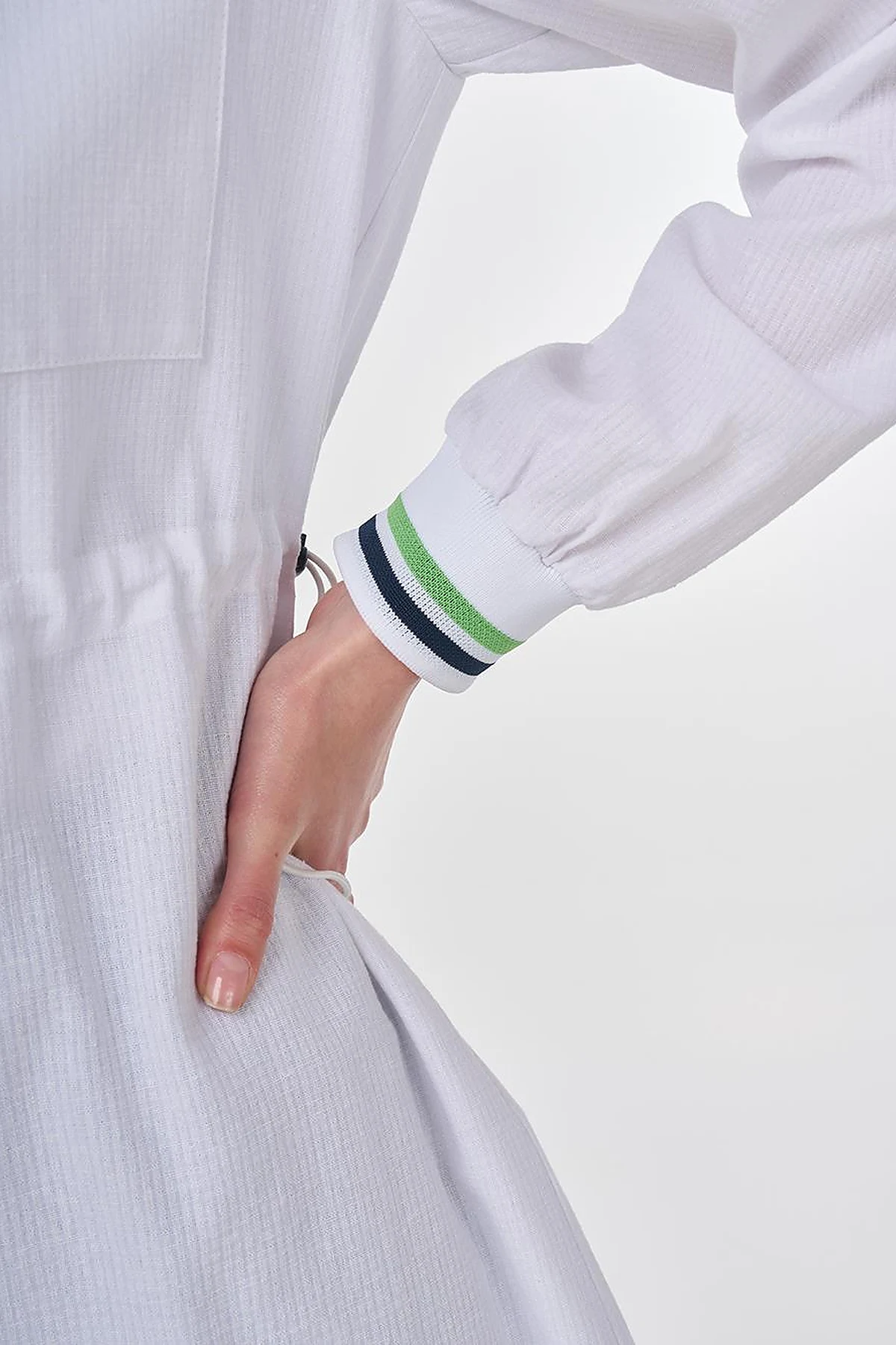 Adjustable Waist Rayon Tunic Optic White 