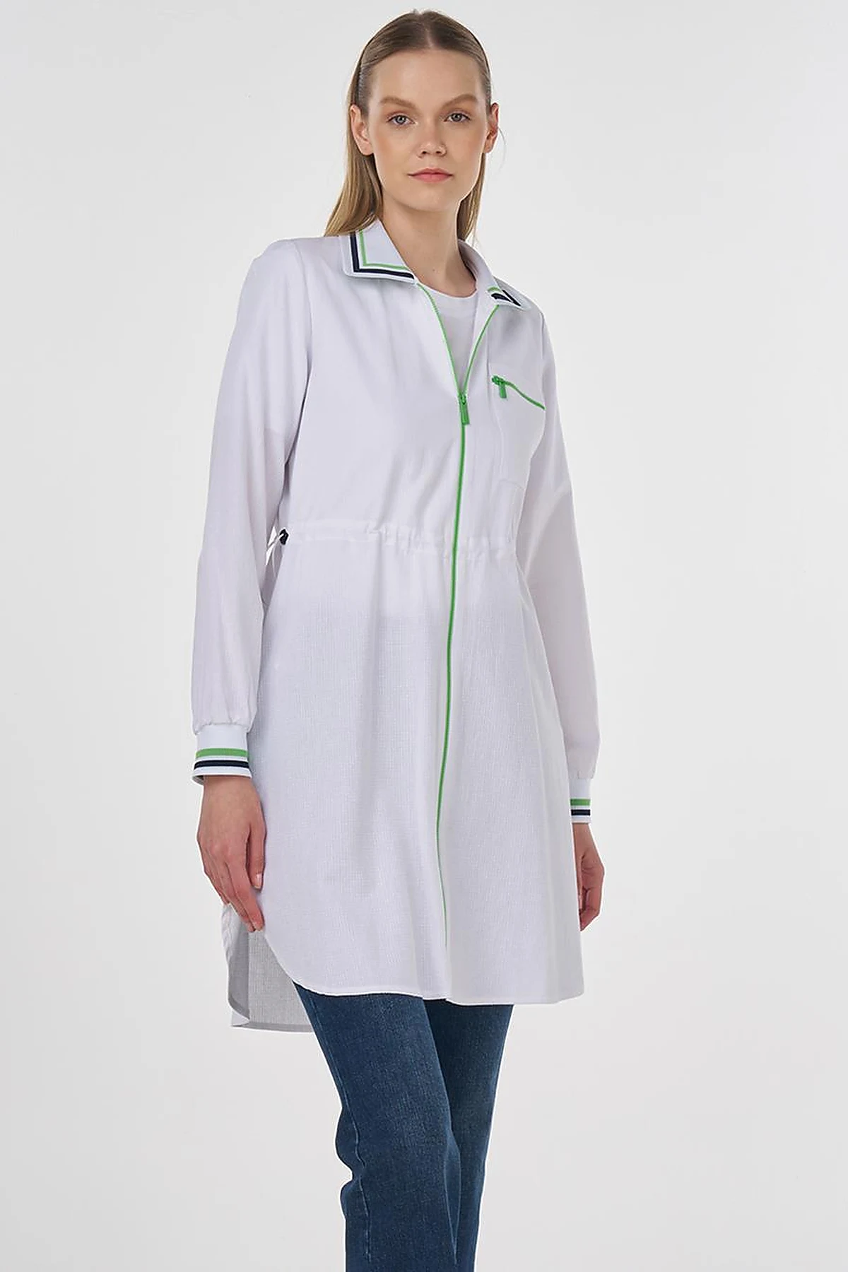 Adjustable Waist Rayon Tunic Optic White 