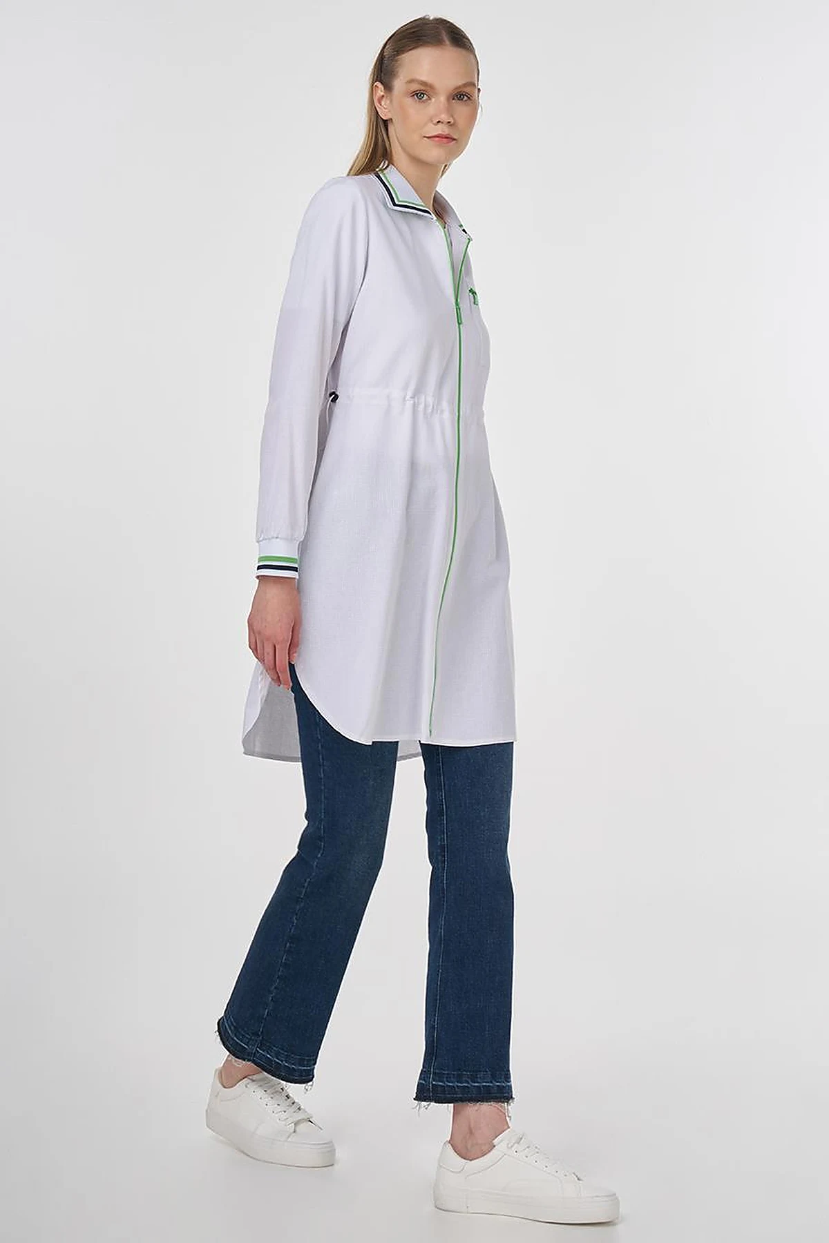 Adjustable Waist Rayon Tunic Optic White 