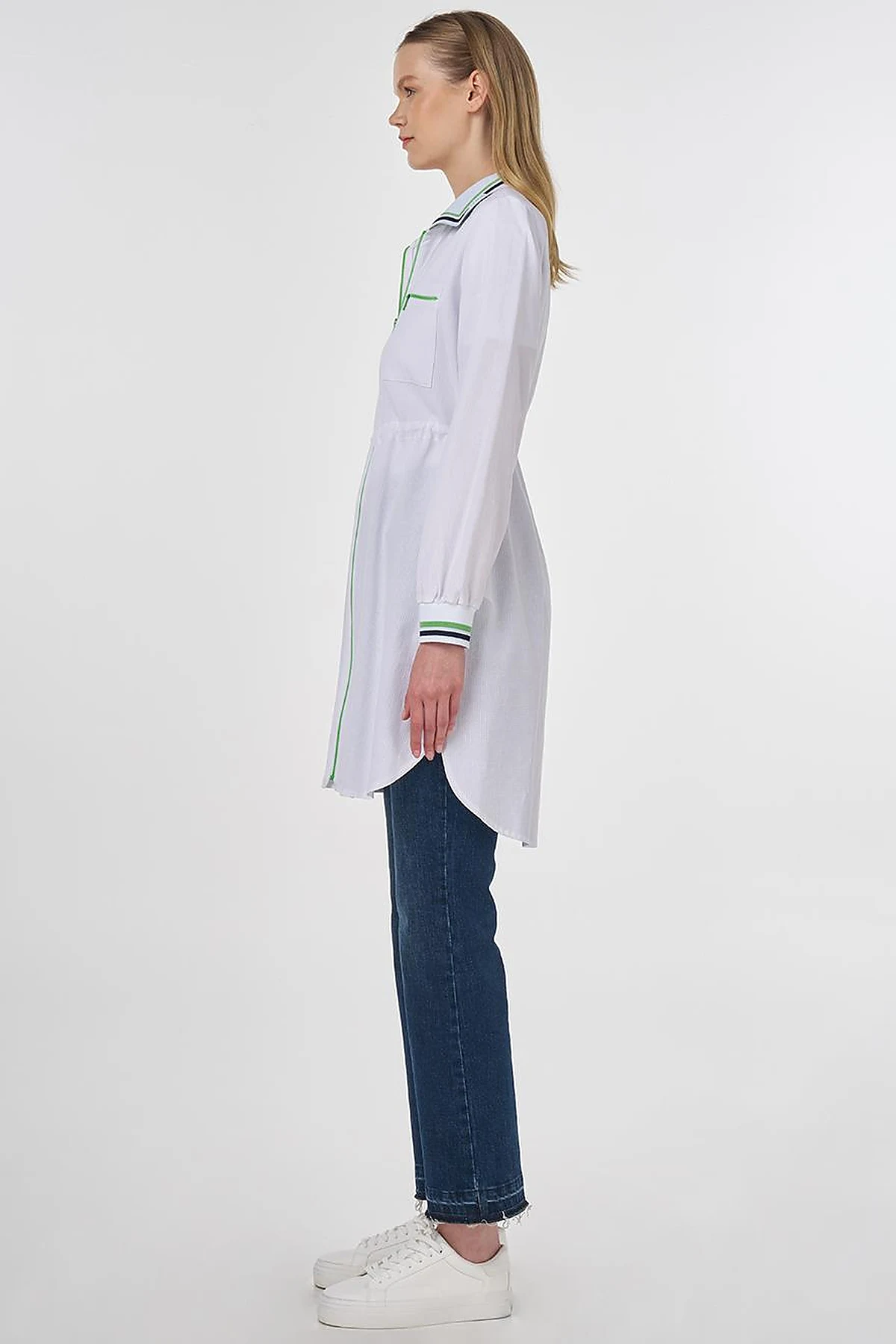 Adjustable Waist Rayon Tunic Optic White 