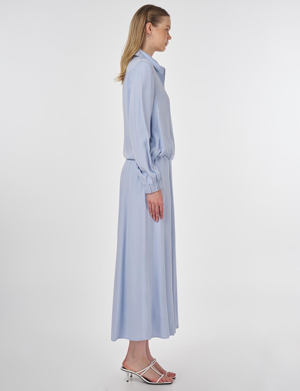 Hotfix Printed Modal Two-Piece Set in Light Blue