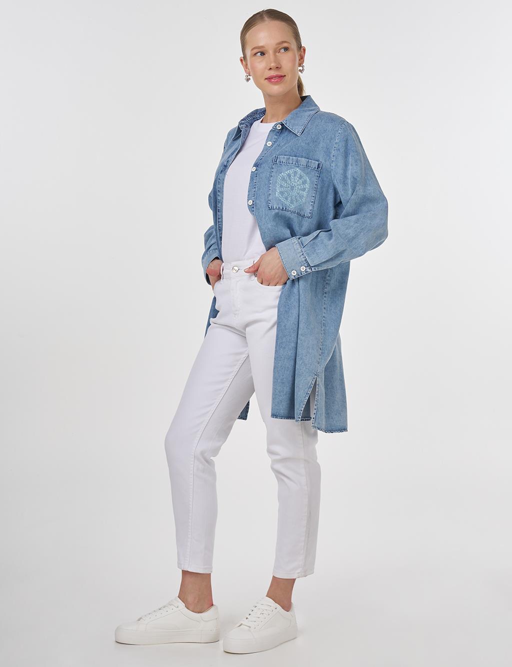 Printed Long Lyocell Tunic Towel Washed 