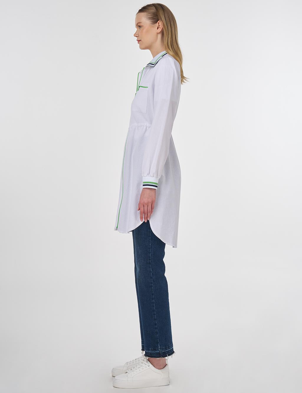 Adjustable Waist Rayon Tunic Optic White 