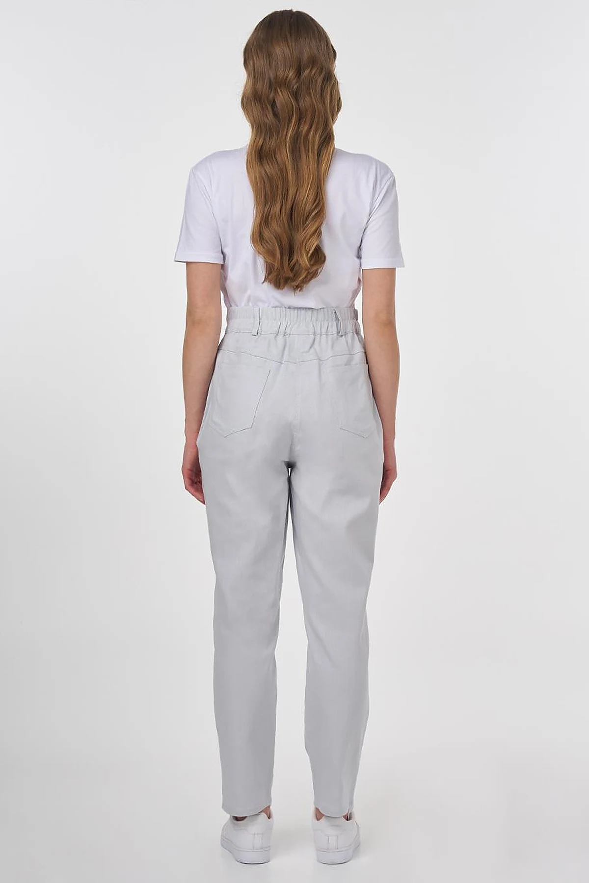 Carrot Cut Canvas Trousers Blue