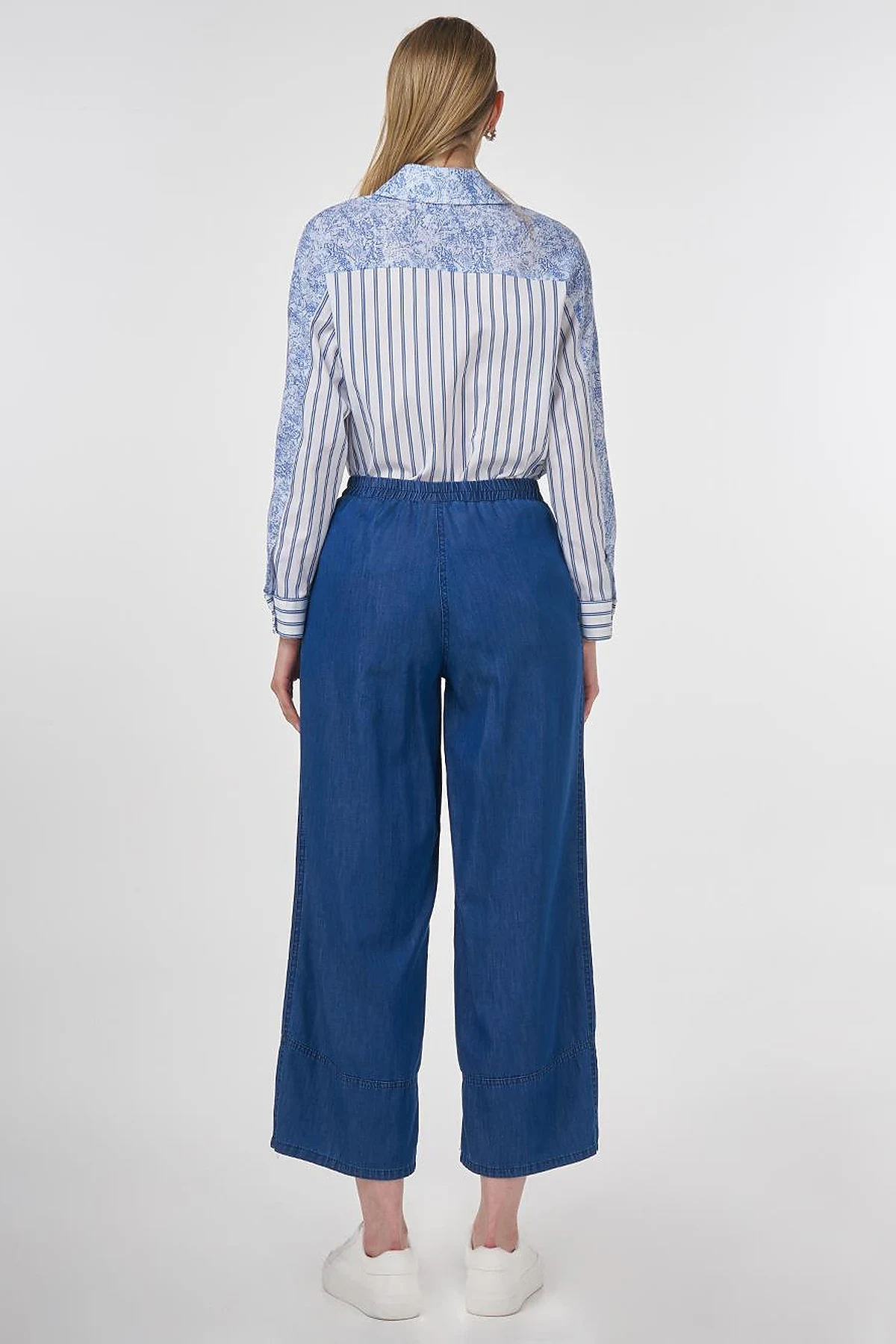 Relaxed Fit Lyocell Trousers Indigo 