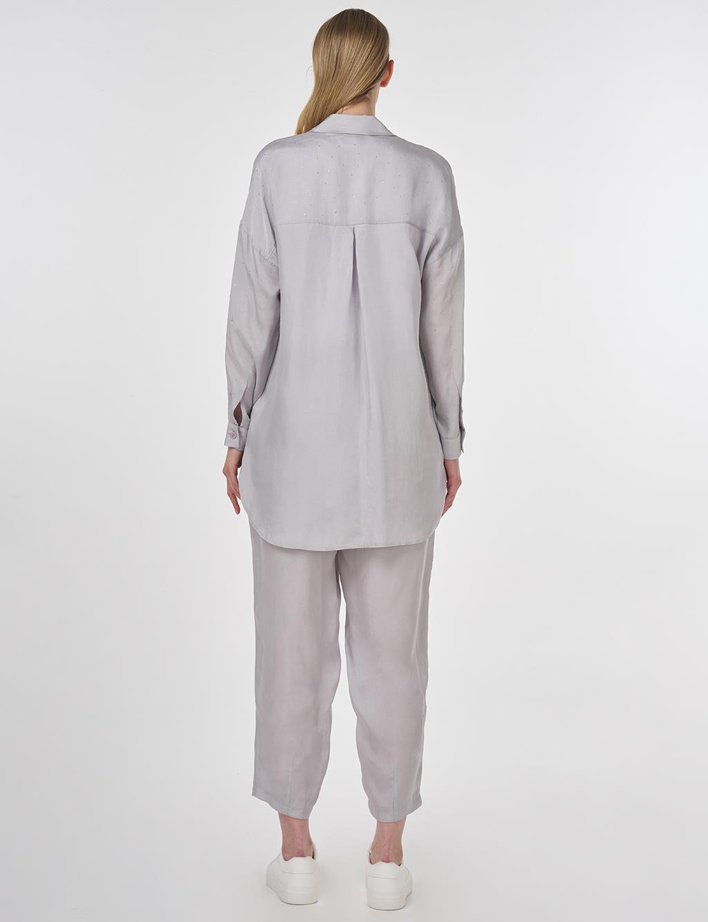 Hotfix Printed Lyocell Two-Piece Set in Gray 