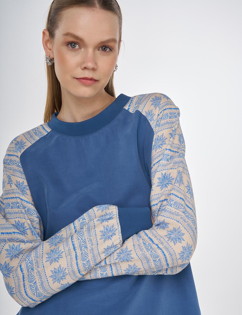 Fabric-Panel Modal Tunic Indigo